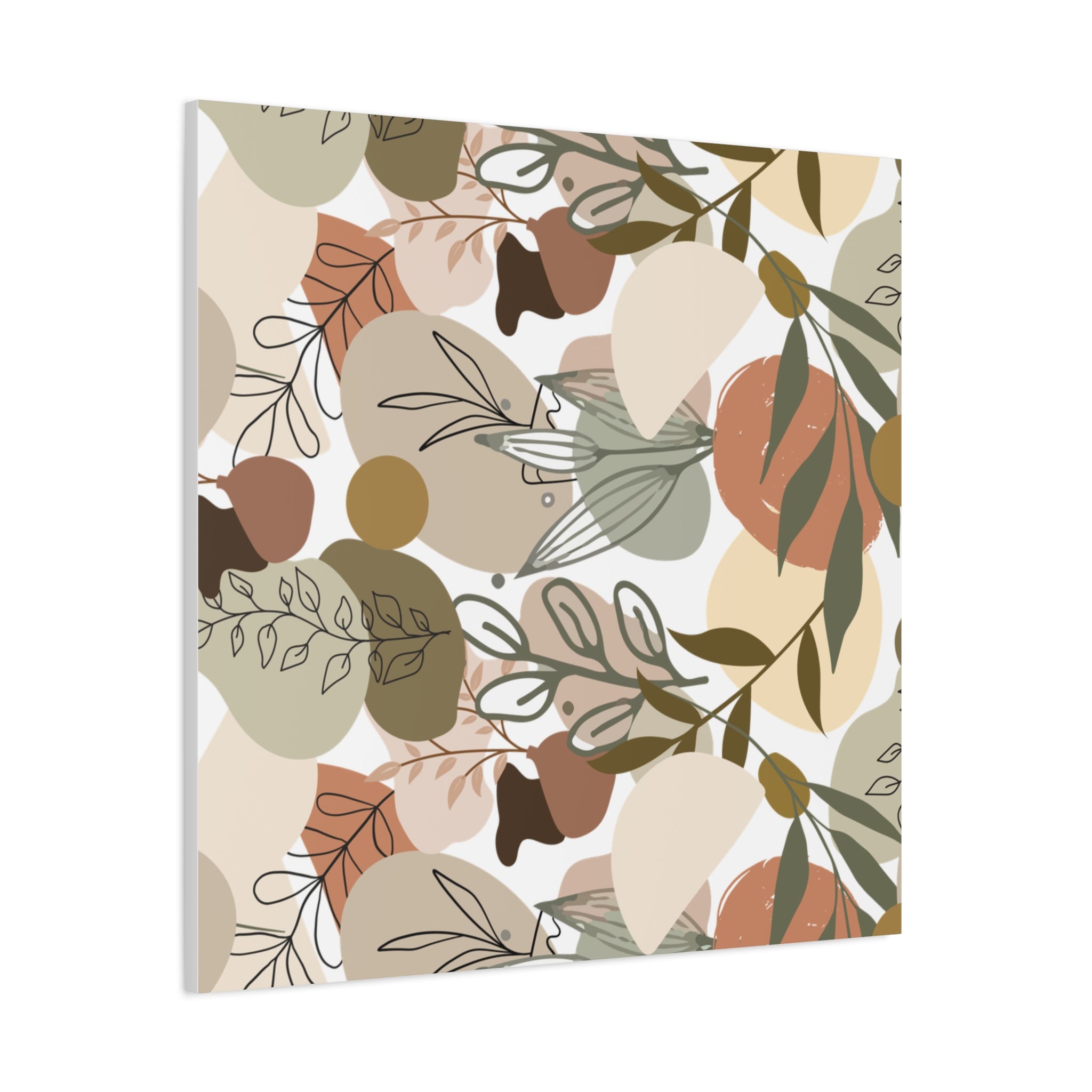 Abstract Modern Botanical Wall Art, Minimalist Line Art Canvas, Neutral Aesthetic Home Decor Print for Living Room or Bedroom, Matte Print, Stretched 1.25" Ready to Hang