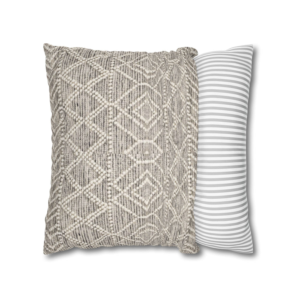Sand & Stone Diamond Weave Pillow Cover | Farmhouse Heritage Ivory Cushion
