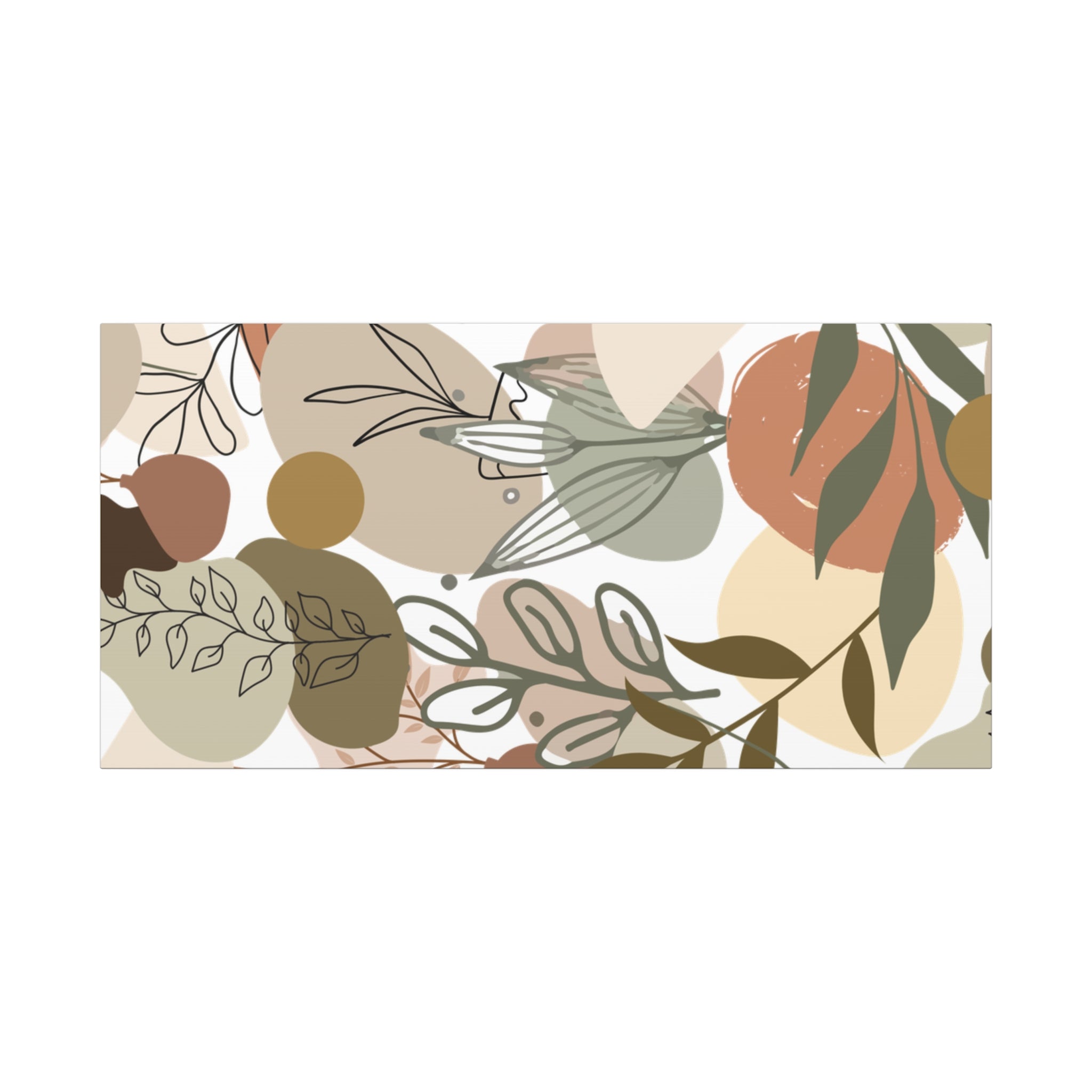 Abstract Modern Botanical Wall Art, Minimalist Line Art Canvas, Neutral Aesthetic Home Decor Print for Living Room or Bedroom, Matte Print, Stretched 1.25" Ready to Hang