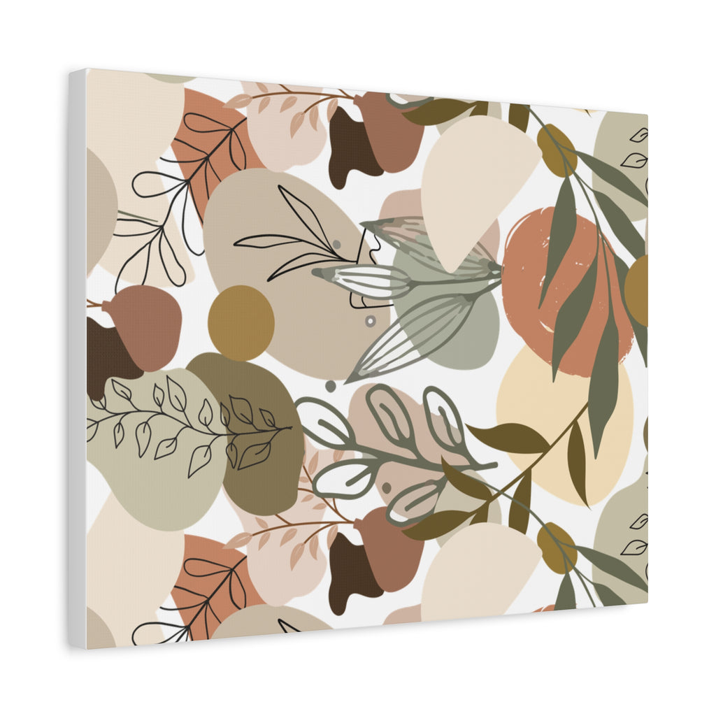 Abstract Modern Botanical Wall Art, Minimalist Line Art Canvas, Neutral Aesthetic Home Decor Print for Living Room or Bedroom, Matte Print, Stretched 1.25" Ready to Hang