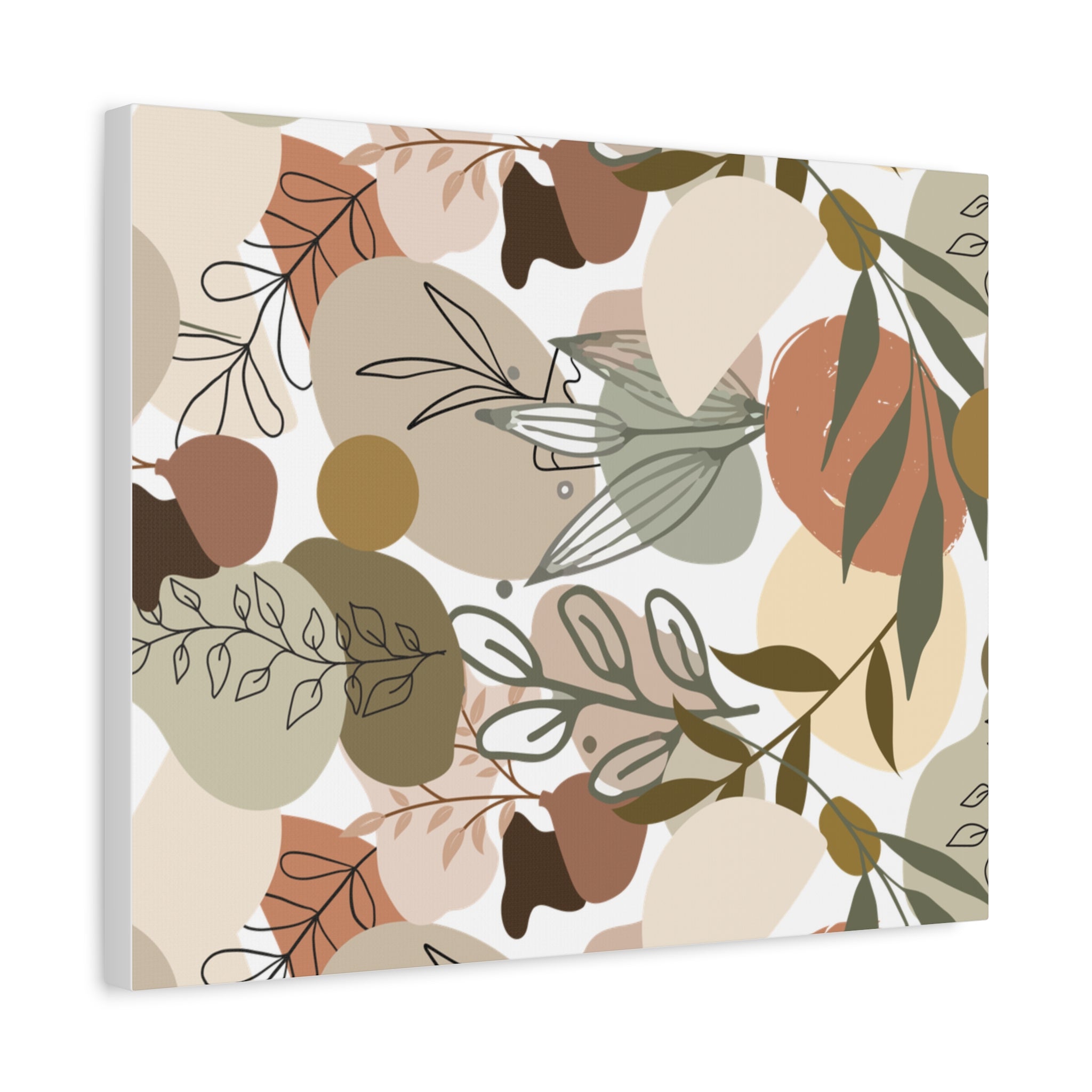 Abstract Modern Botanical Wall Art, Minimalist Line Art Canvas, Neutral Aesthetic Home Decor Print for Living Room or Bedroom, Matte Print, Stretched 1.25" Ready to Hang