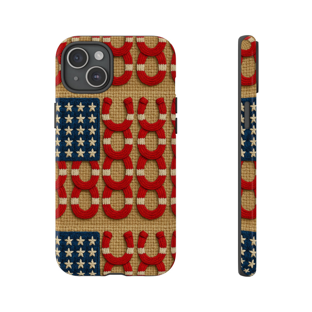 Rooted Knot iPhone Case | Patriotic Americana Tough Phone Cover | iPhone 15-17 Glossy & Matte