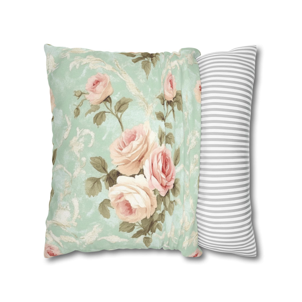 Vintage Pink Rose Pattern Pillowcase | Floral Throw Pillowcase