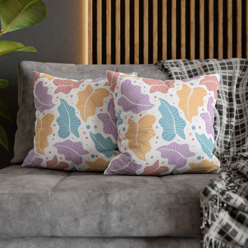 Pastel Leaf Pillow Cover