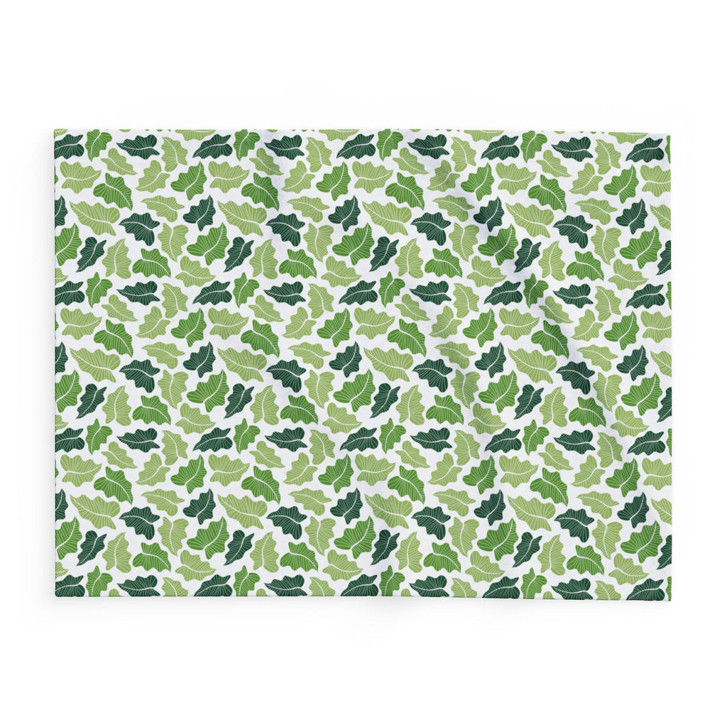 Green Leaves Fleece Blanket