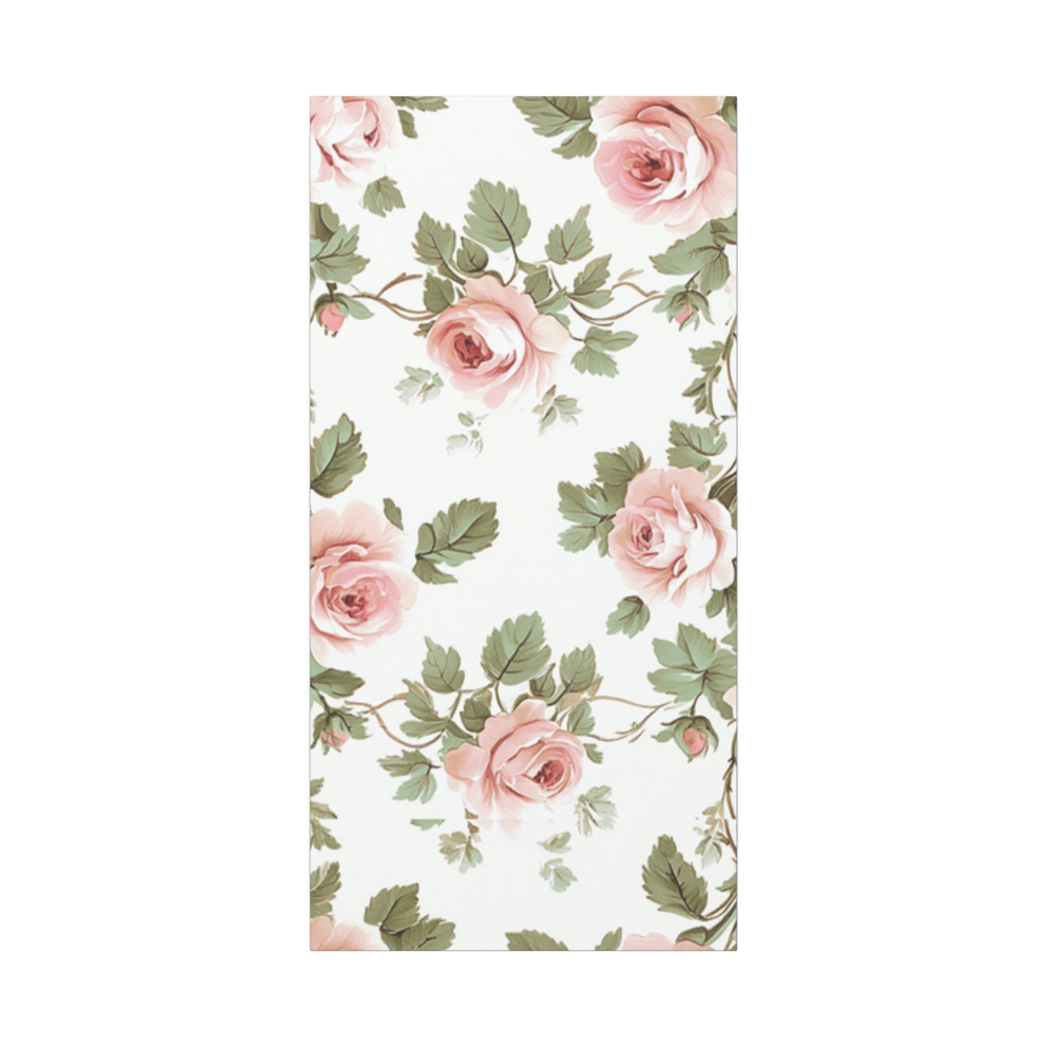 Vintage Pink Rose Matte Canvas Wall Art, Botanical Floral Print, Romantic Cottagecore Home Decor, Stretched 1.25" Canvas