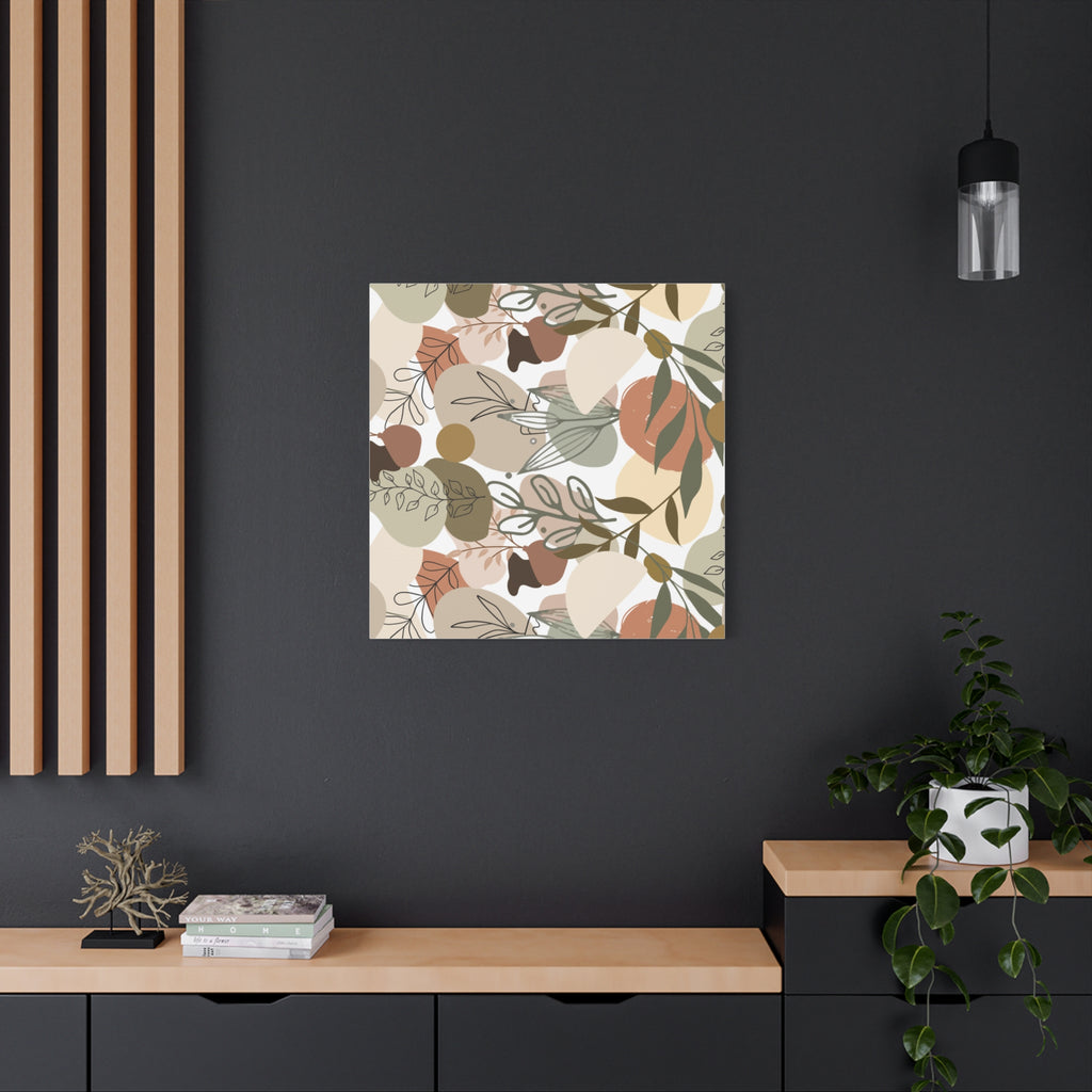 Abstract Modern Botanical Wall Art, Minimalist Line Art Canvas, Neutral Aesthetic Home Decor Print for Living Room or Bedroom, Matte Print, Stretched 1.25" Ready to Hang