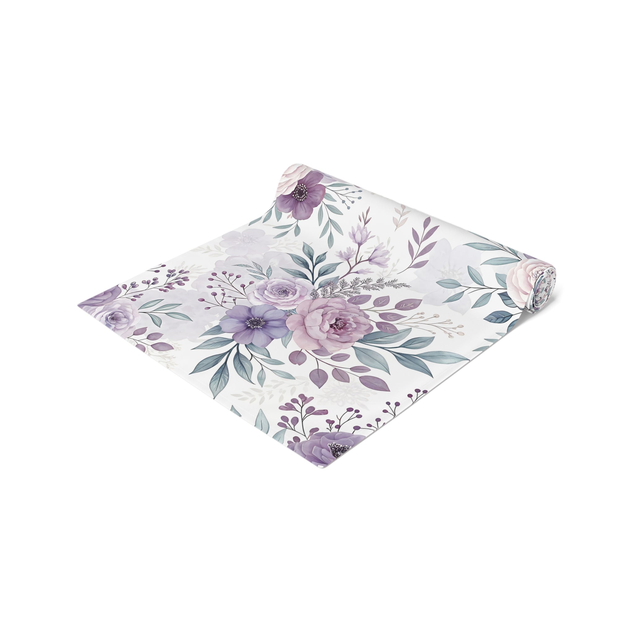 Spring Floral Table Runner, Pastel Flower Dining Table Decor, Cotton & Polyester Runner in Two Sizes, Elegant Spring Kitchen Decor