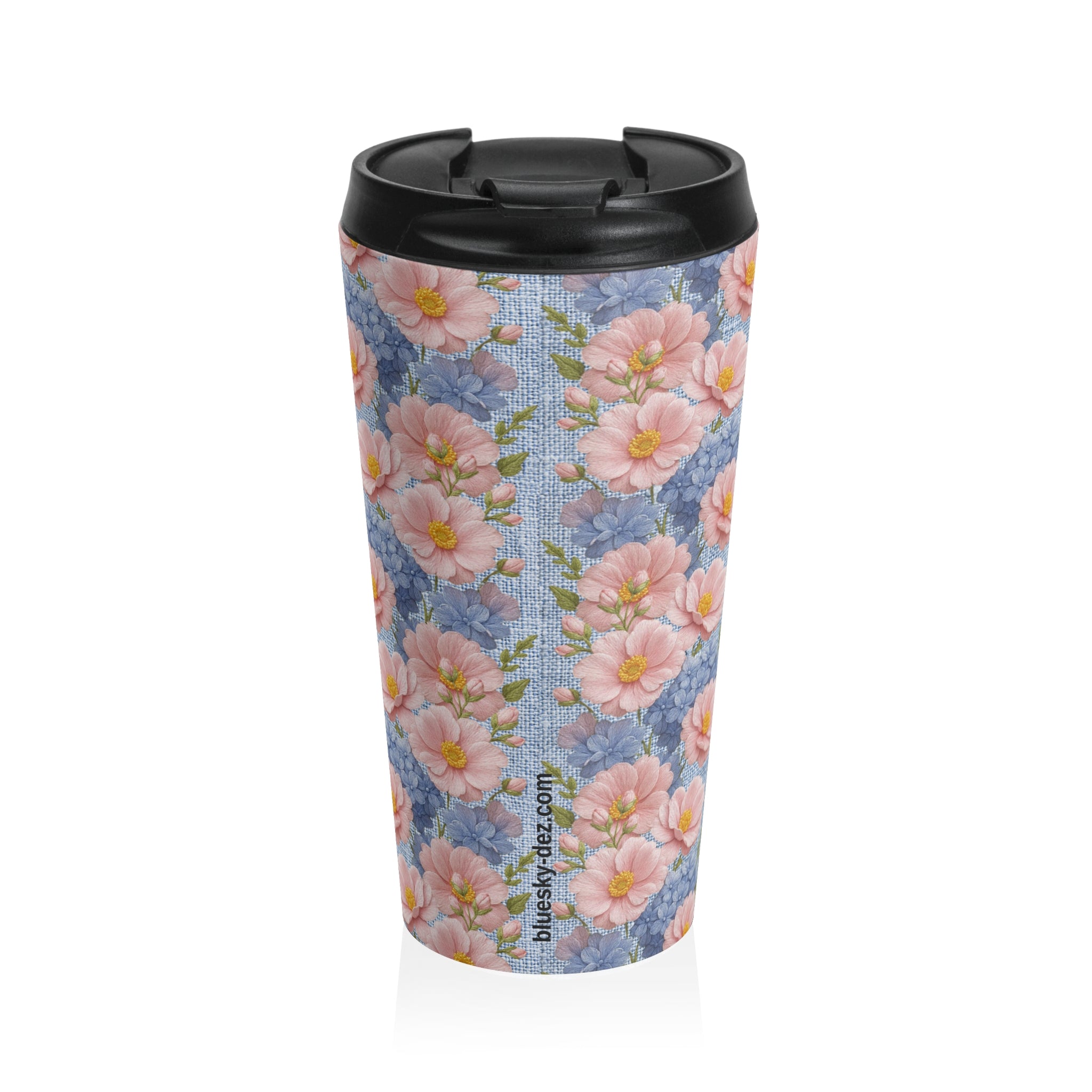Blush Peony Floral Travel Mug | Soft Provence Insulated Stainless Tumbler