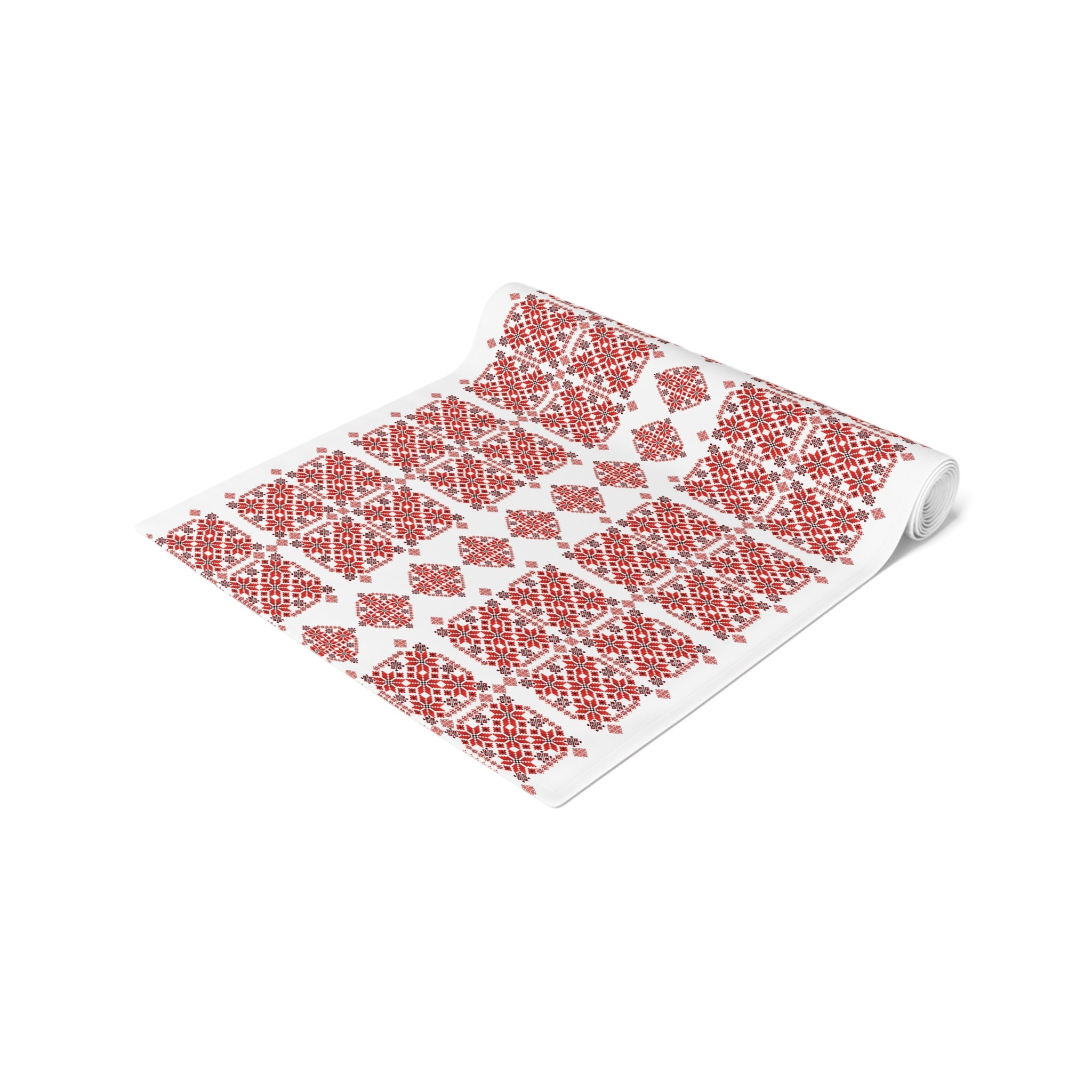 Ukrainian Red & Black Pattern Table Runner, holiday table setting, vintage home decor, for parents, housewarming, cottage core