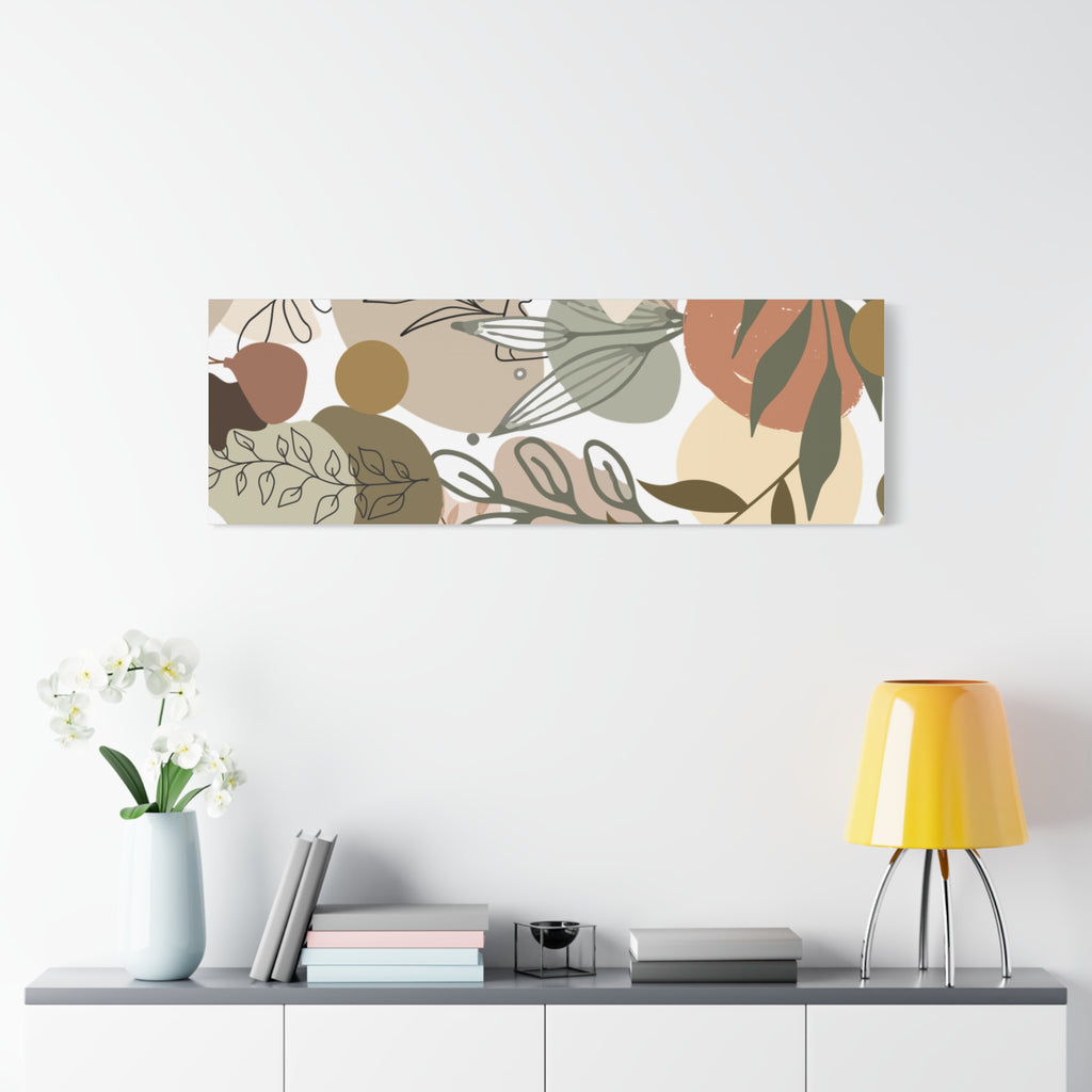 Abstract Modern Botanical Wall Art, Minimalist Line Art Canvas, Neutral Aesthetic Home Decor Print for Living Room or Bedroom, Matte Print, Stretched 1.25" Ready to Hang