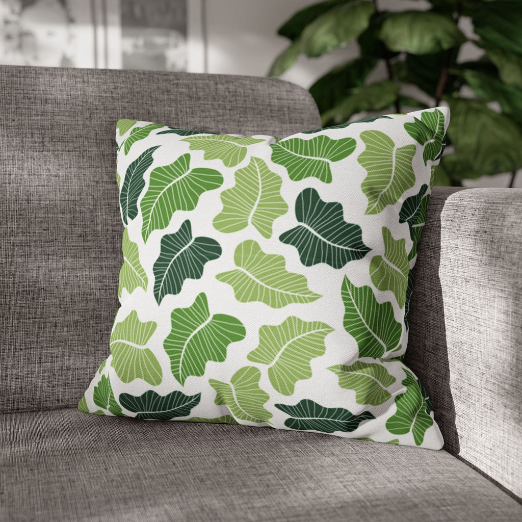 Green Leaf Pillow Cover