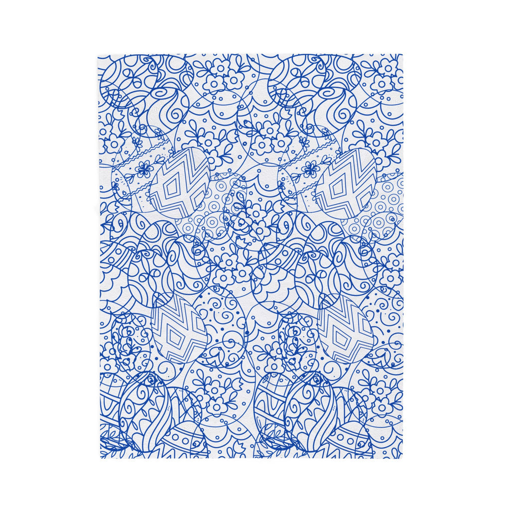 Toile de Jouy Easter Plush Blanket