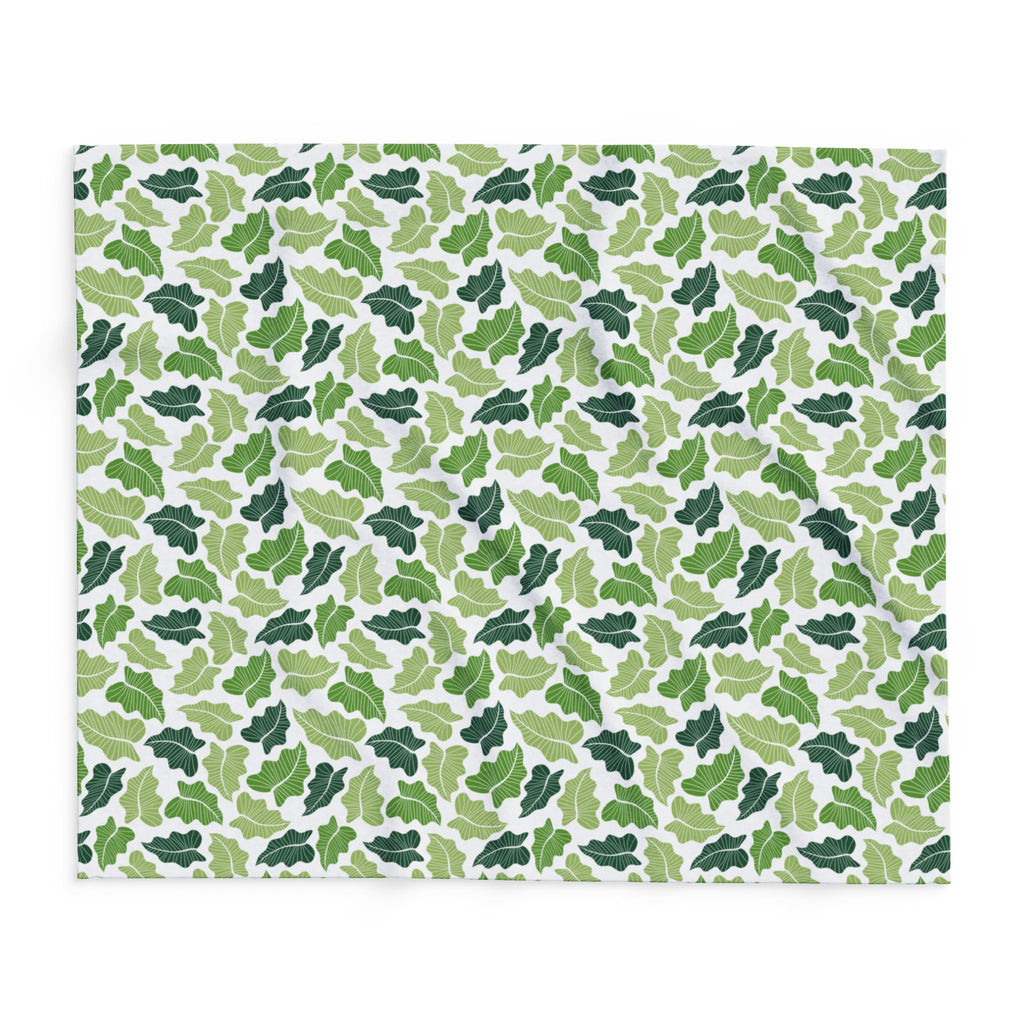 Green Leaves Fleece Blanket