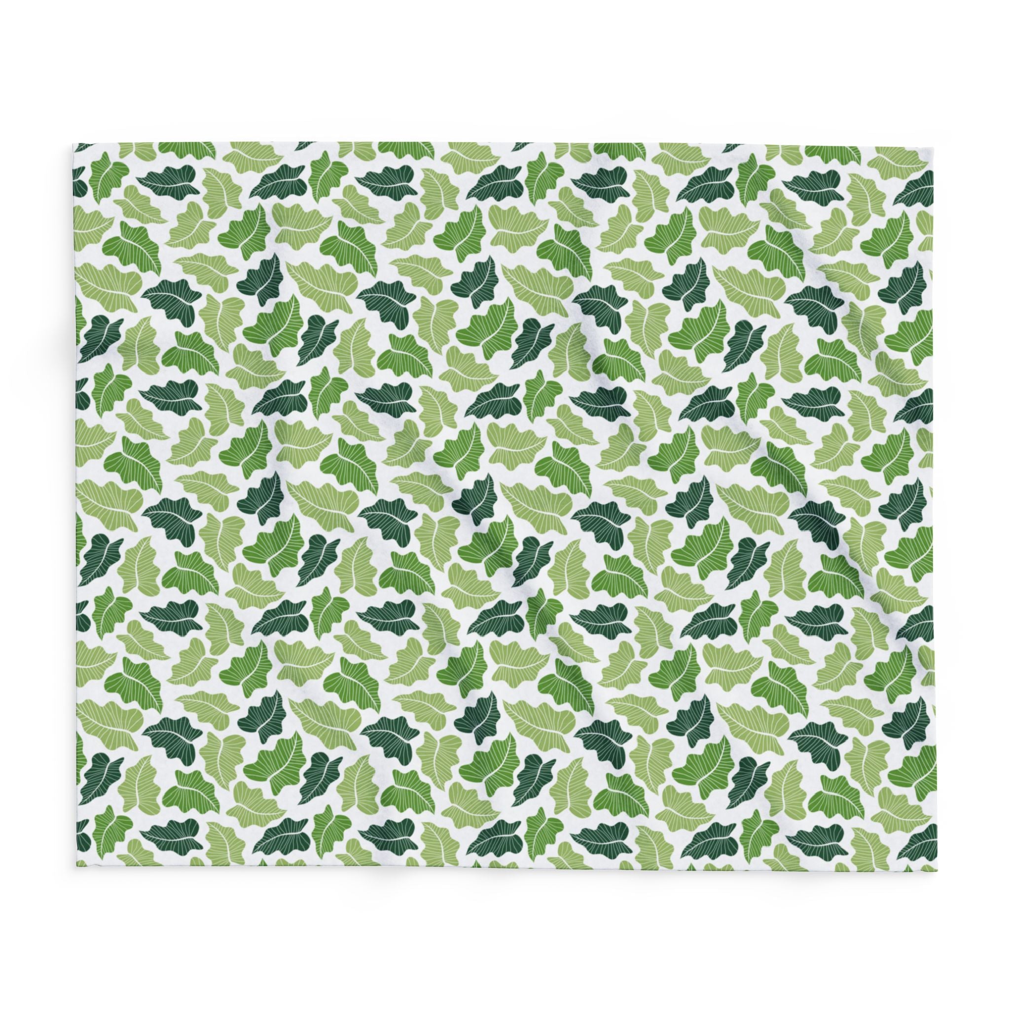 Green Leaves Fleece Blanket