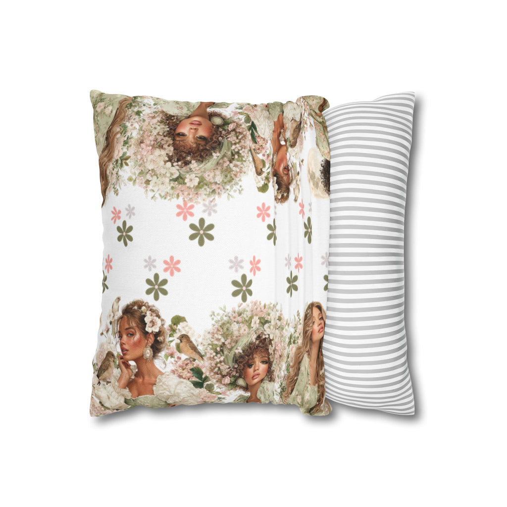 Afrocentric Floral Pillowcase 1piece, Artistic Women Illustration Cushion Covers, 4 Sizes, Modern Boho Throw Pillow Case, Art Decor