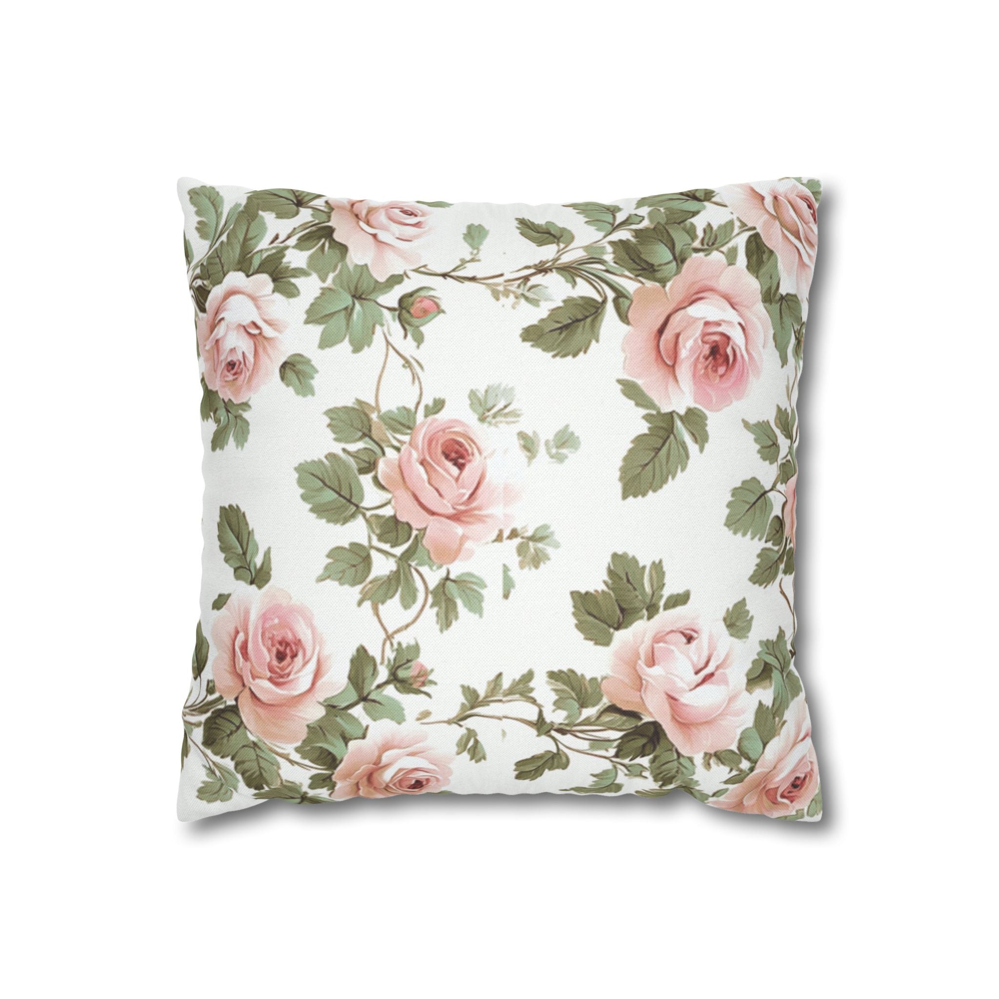 Vintage Floral Pattern Pillowcases , Square Decorative Pillowcase, Toile de Jouy seamless pattern