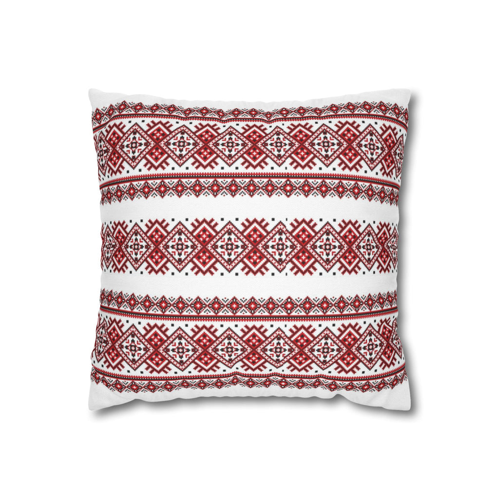 BLUESKYDEZIGN Ukrainian Traditional Pillow Cover - Red Black Folk Pattern