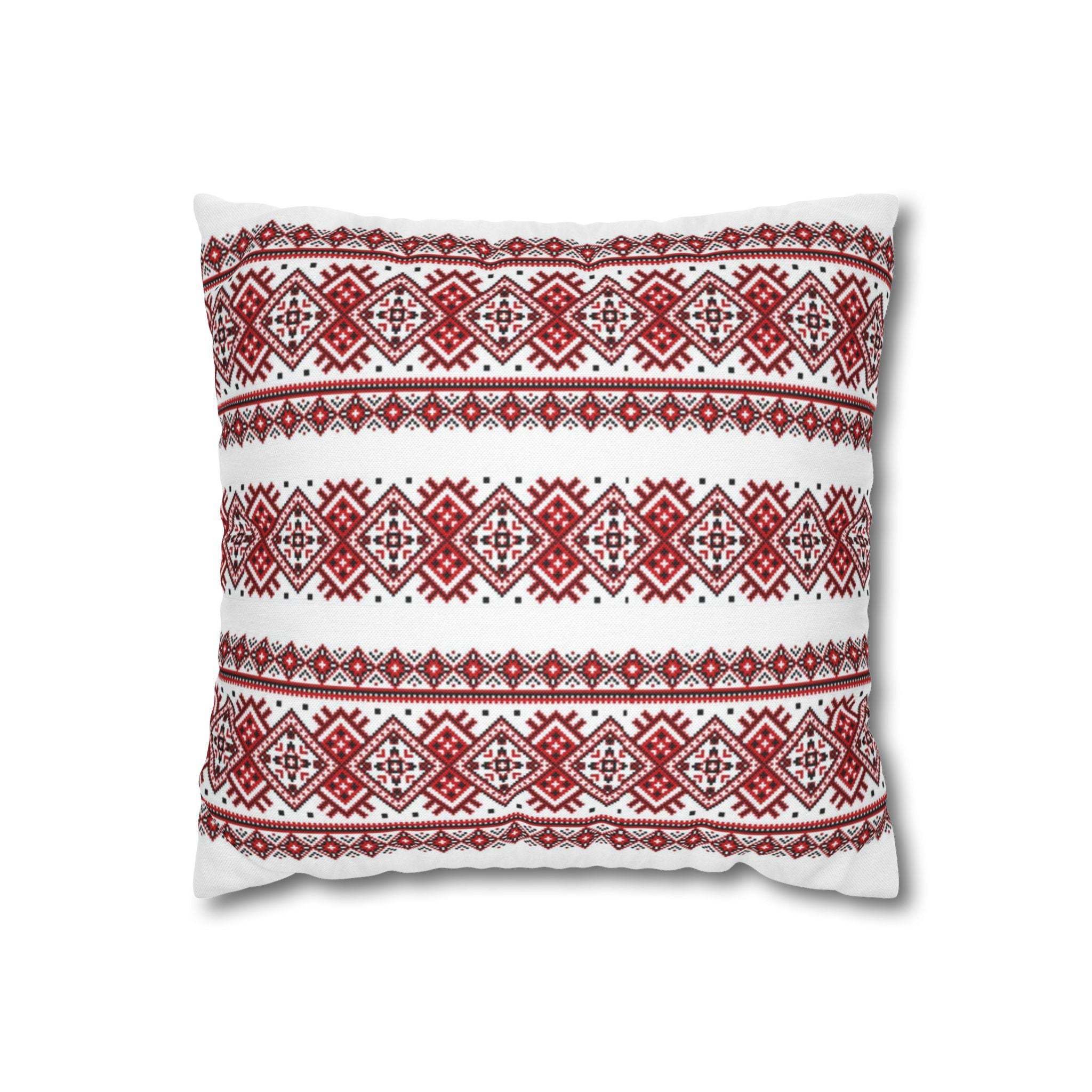Ukrainian Traditional Red-Black Pattern Pillowcase, Pillow Cover, Gift for parents, Living Room Decor bedroom, housewarming, cottagecore