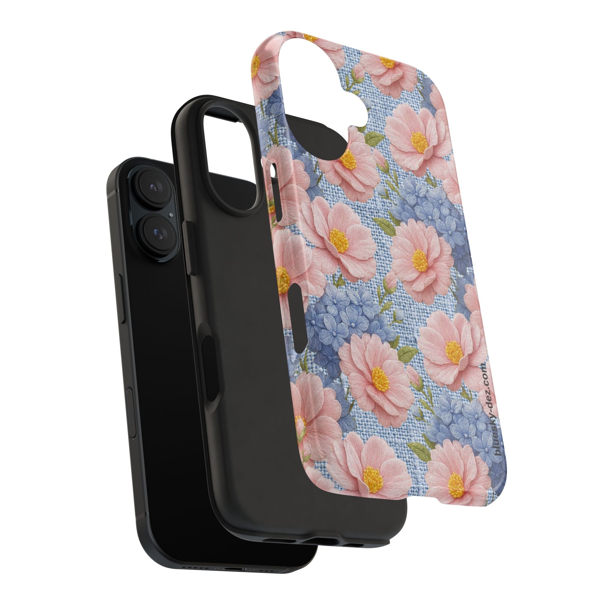 BLUESKYDEZIGN | Blush Peony Phone Case | Soft Provence Watercolor Floral iPhone Cover | Cottagecore Gift for Her