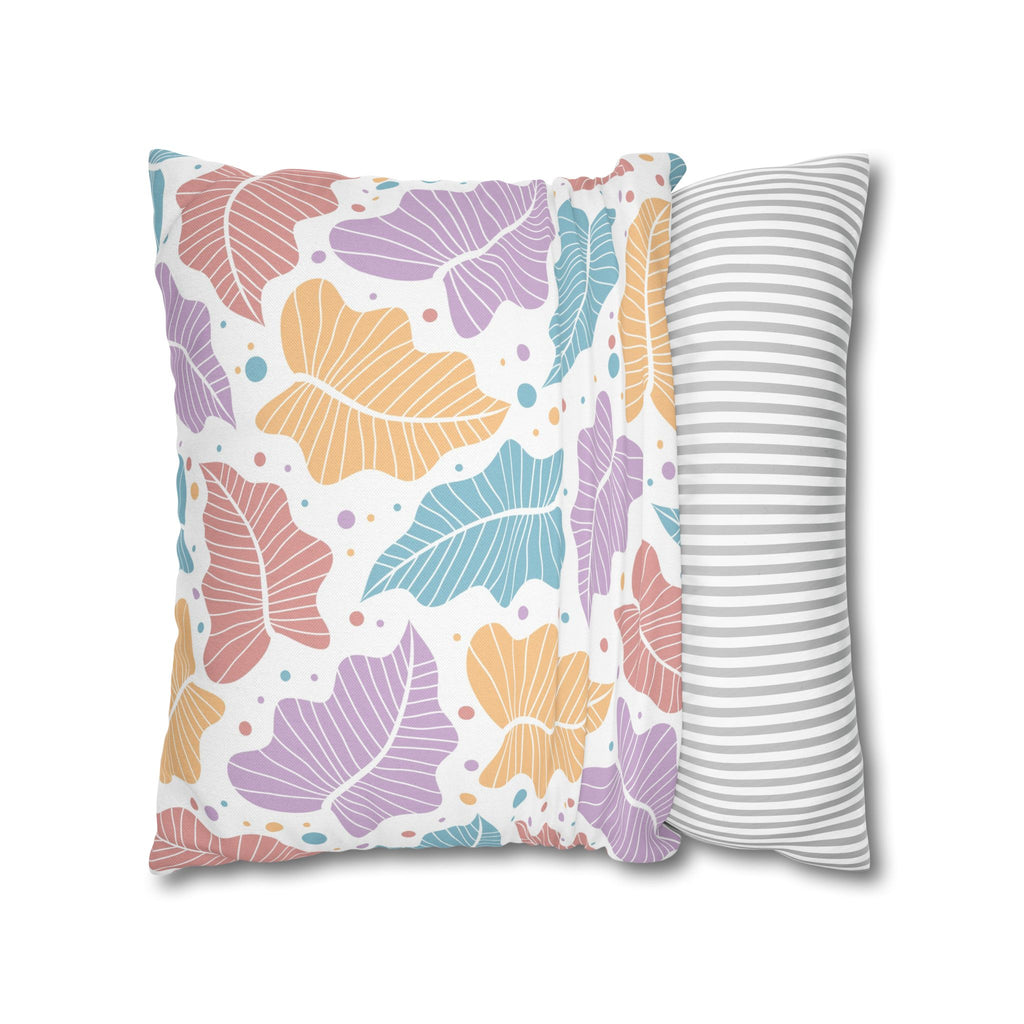 Pastel Leaf Pillow Cover