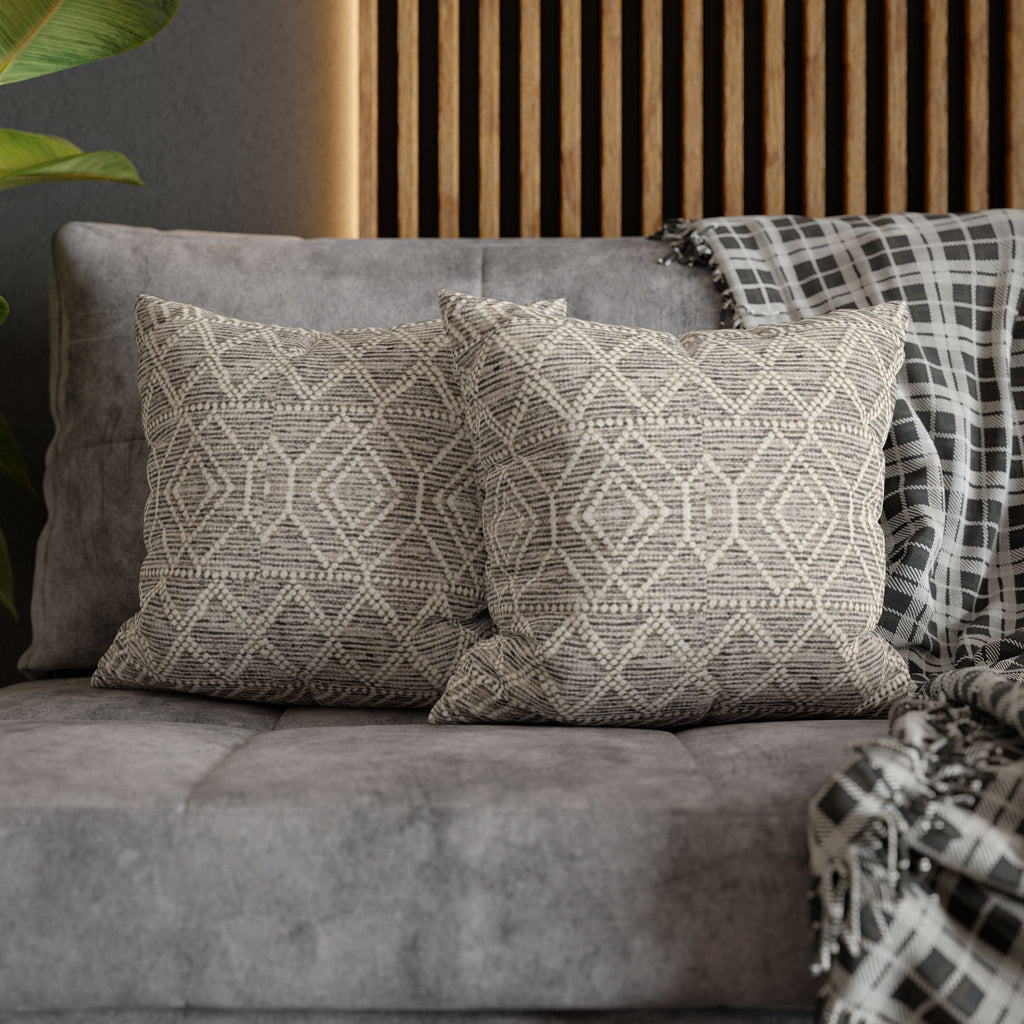 Sand & Stone Diamond Weave Pillow Cover | Farmhouse Heritage Ivory Cushion