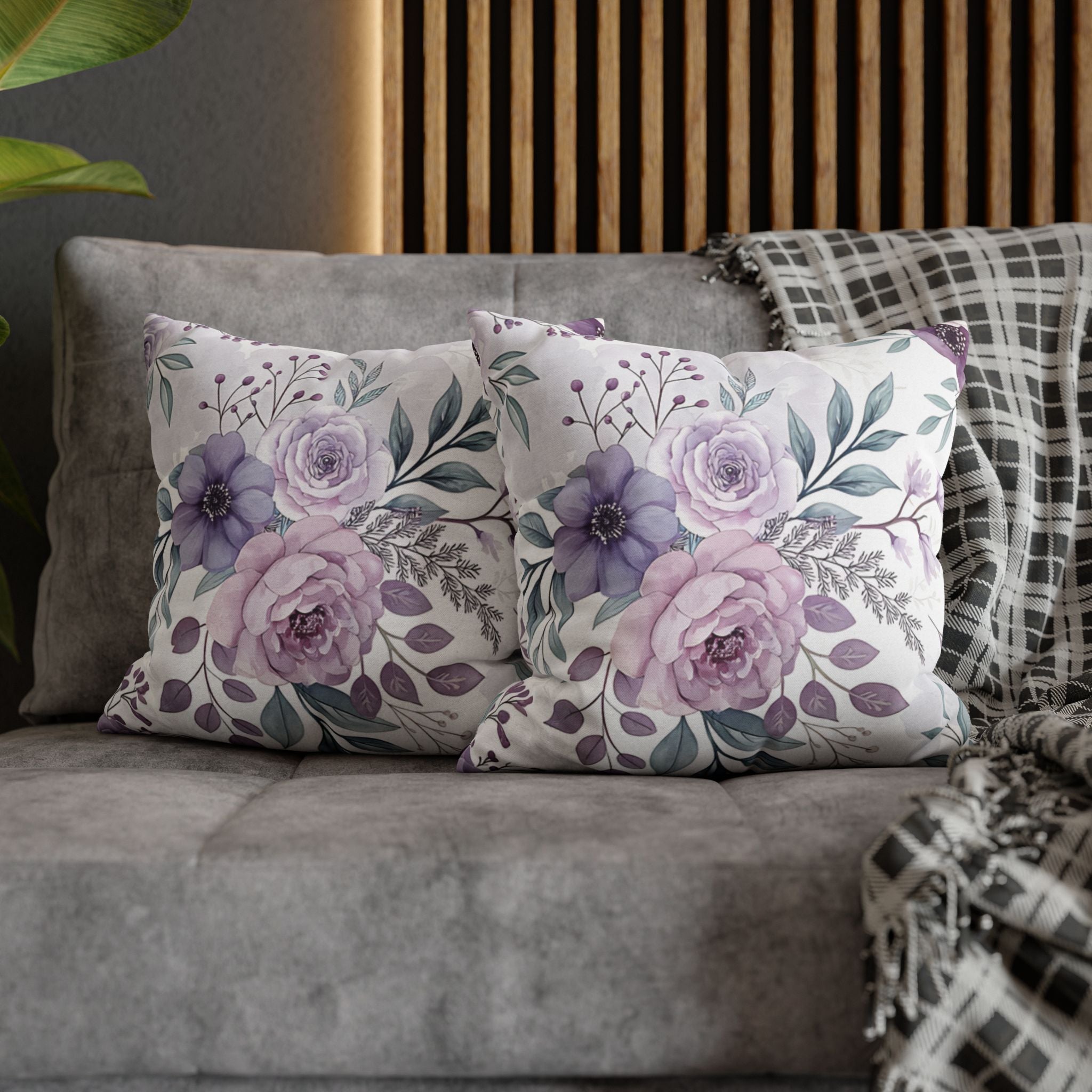 BLUESKYDEZIGN Spring Floral Pillow Cover - Watercolor Flower Cushion, Cottagecore Boho Home Decor