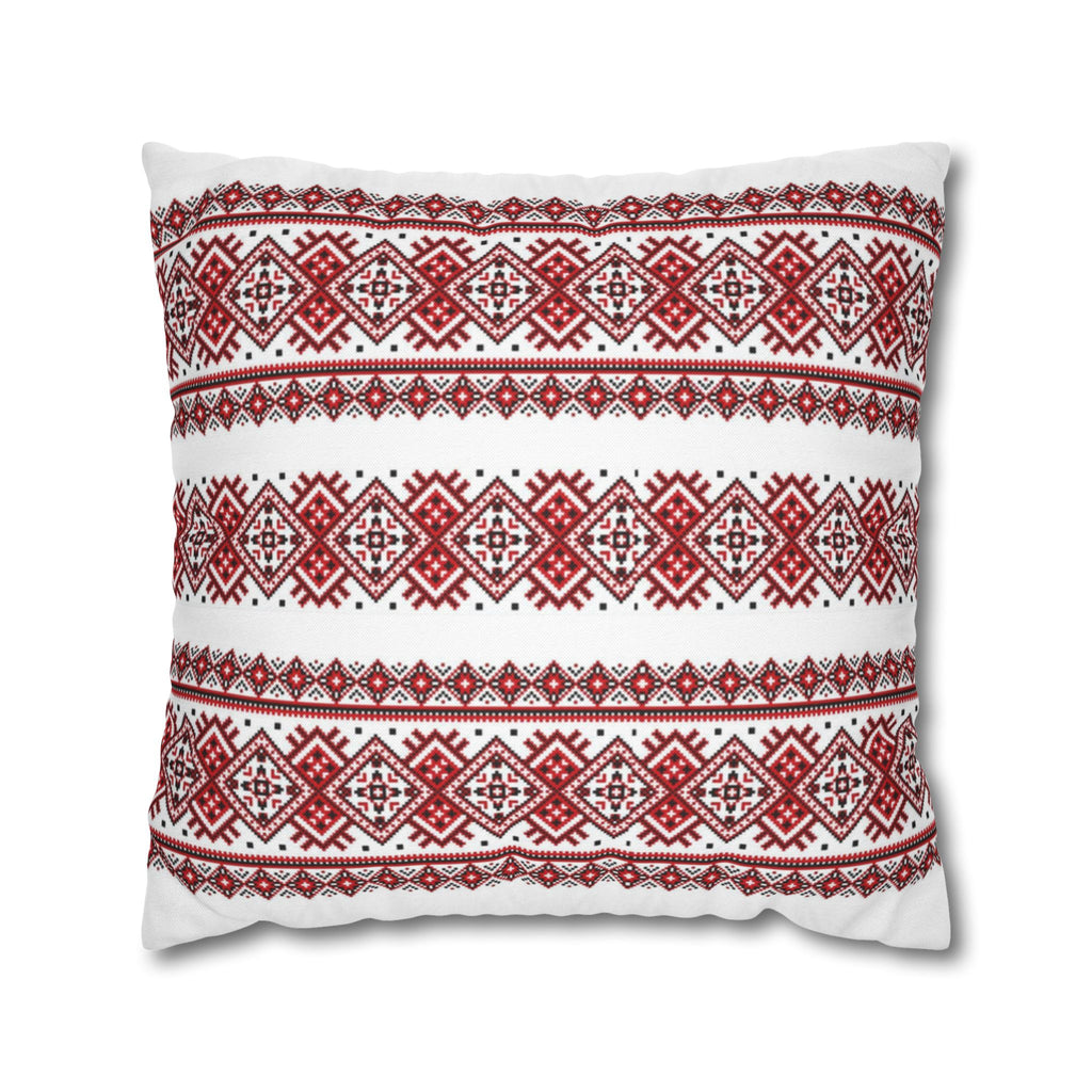 BLUESKYDEZIGN Ukrainian Traditional Pillow Cover - Red Black Folk Pattern
