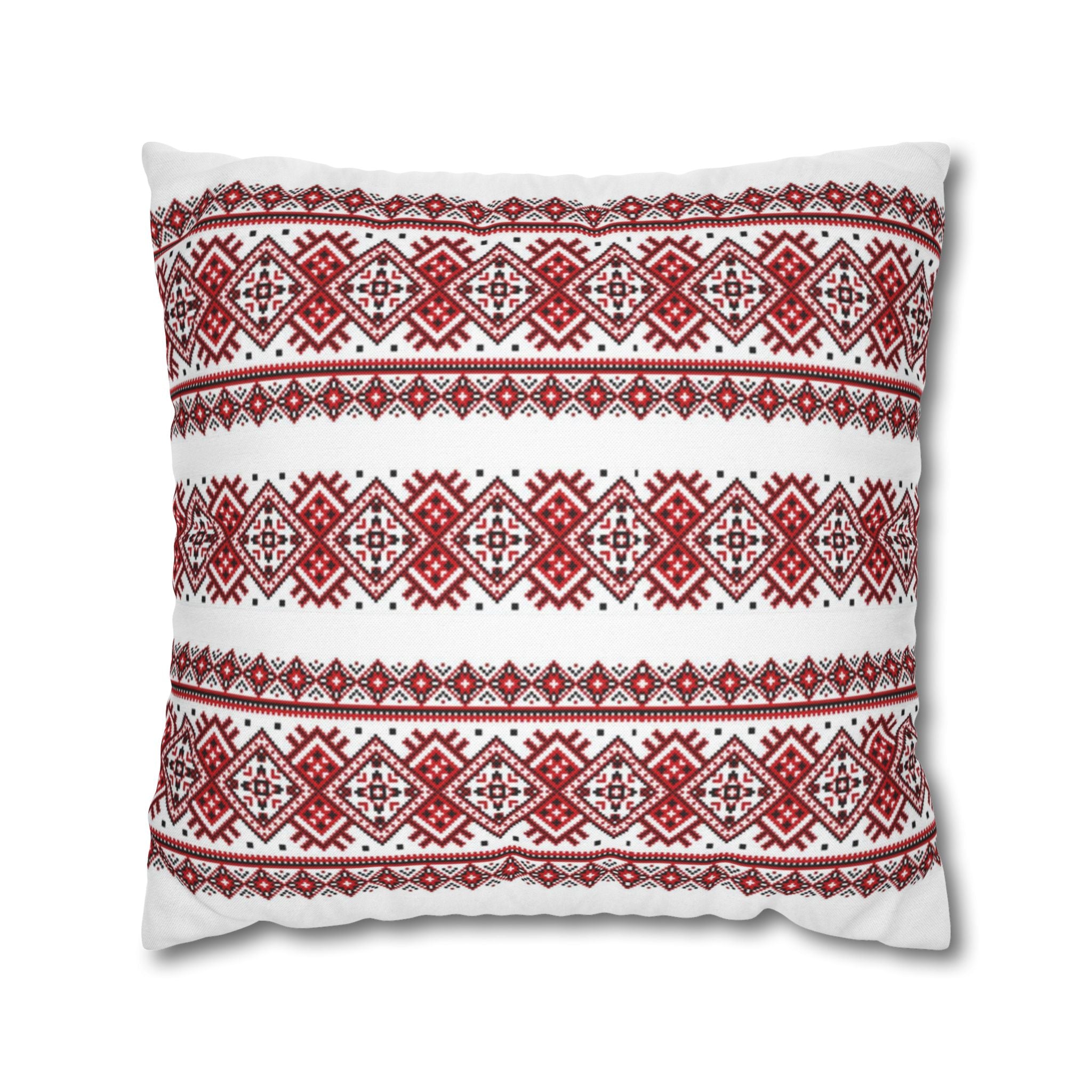 Ukrainian Traditional Red-Black Pattern Pillowcase, Pillow Cover, Gift for parents, Living Room Decor bedroom, housewarming, cottagecore