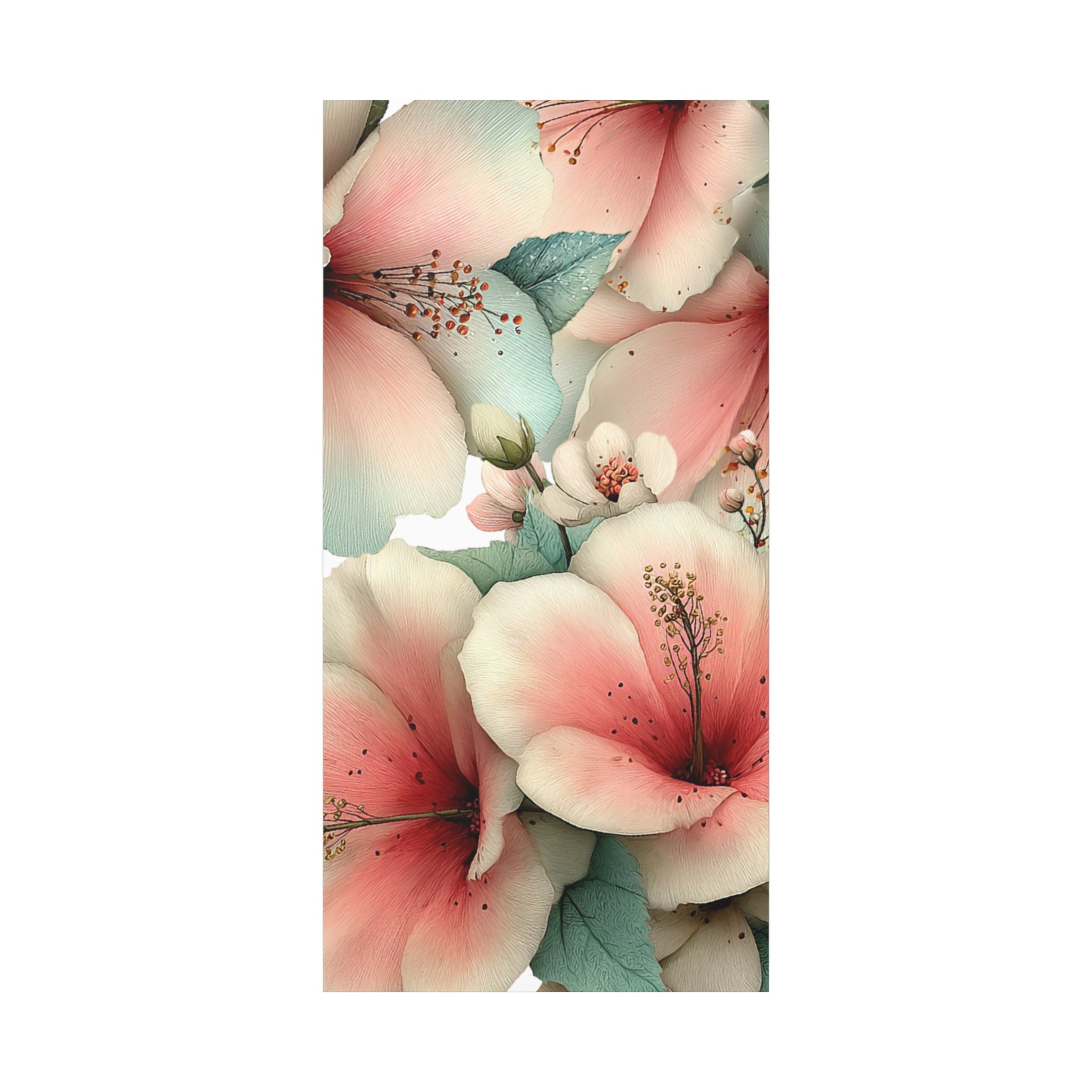 Pastel Floral Matte Canvas Wall Art, Soft Botanical Print, Modern Home Decor, Watercolor Flower Artwork, Stretched 1.25" Canvas