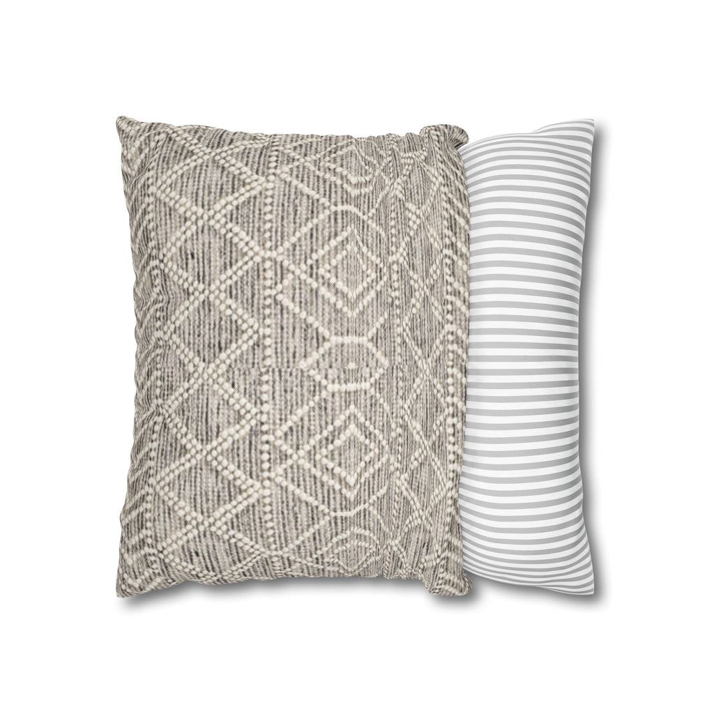 Sand & Stone Diamond Weave Pillow Cover | Farmhouse Heritage Ivory Cushion
