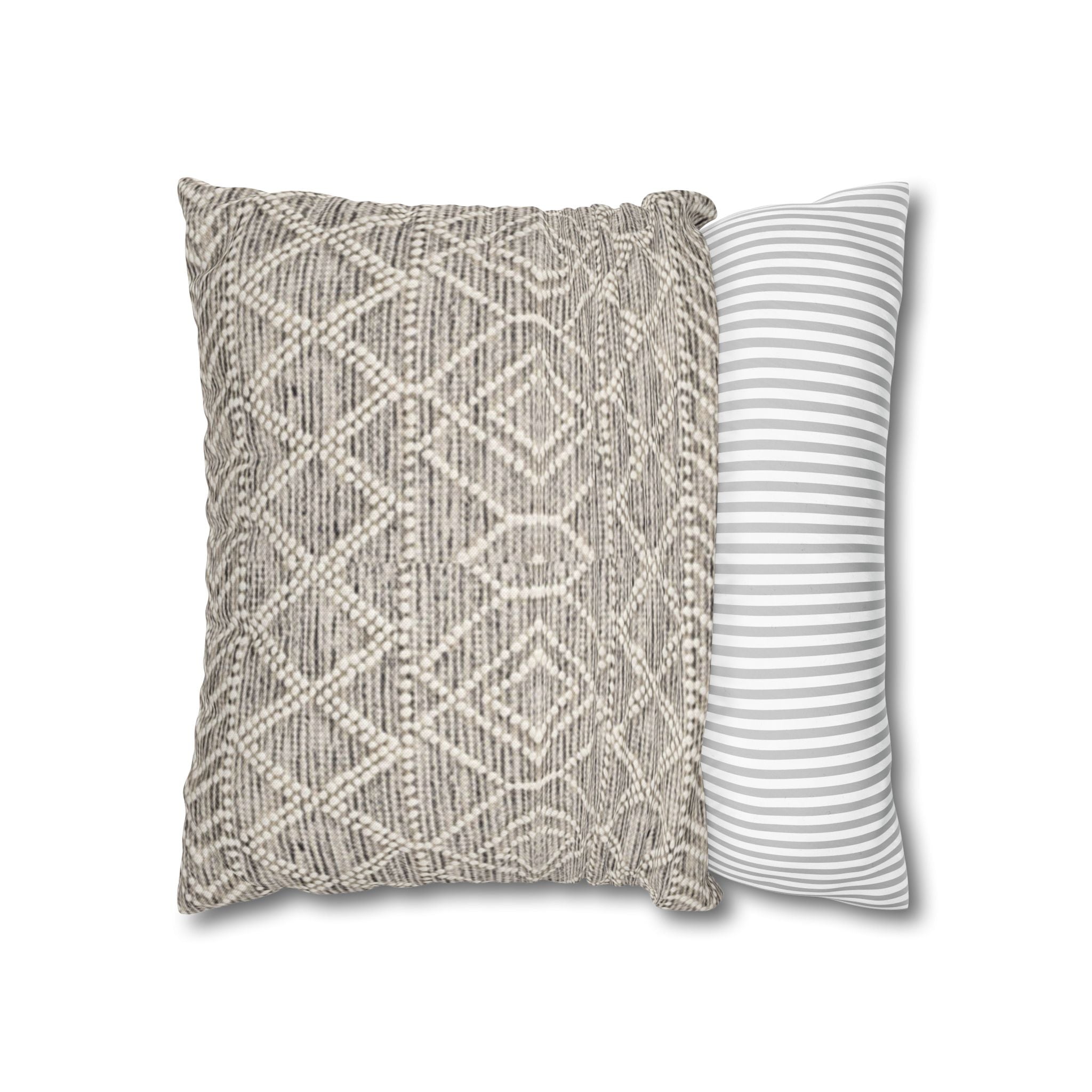 Sand & Stone Diamond Weave Pillow Cover | Farmhouse Heritage Ivory Cushion