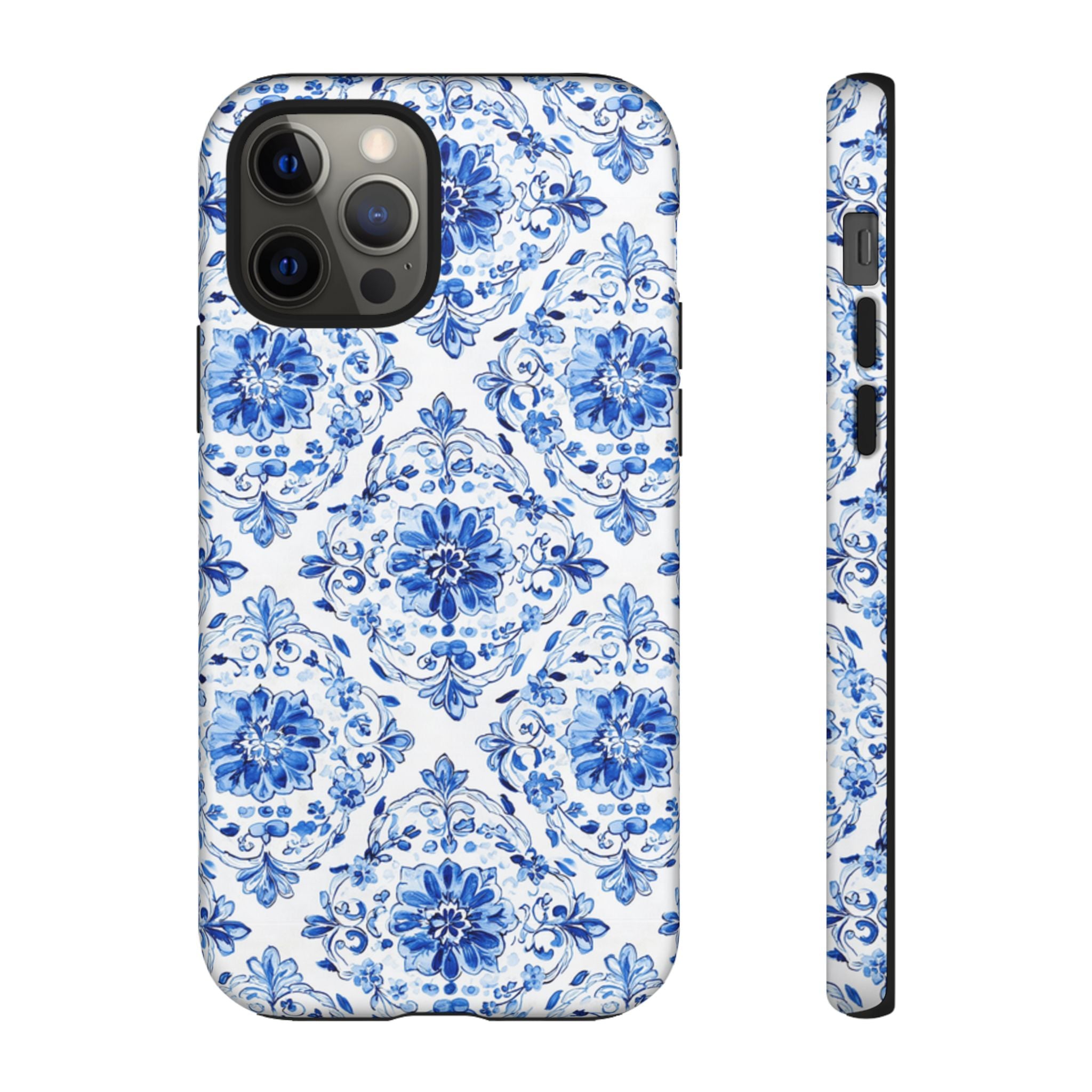 Blue Floral Tile Phone Case | Tough Case