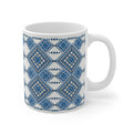 Blue Sky Folk Art Ceramic Mug | Ukrainian Heritage Geometric 11oz