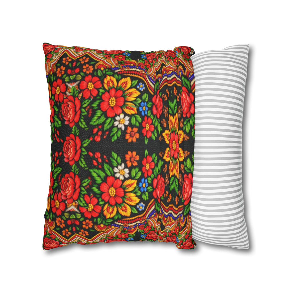 Mother's Bloom Pillowcase | Ukrainian Folk Art Floral Pillow Cover | Boho Slavic Decor