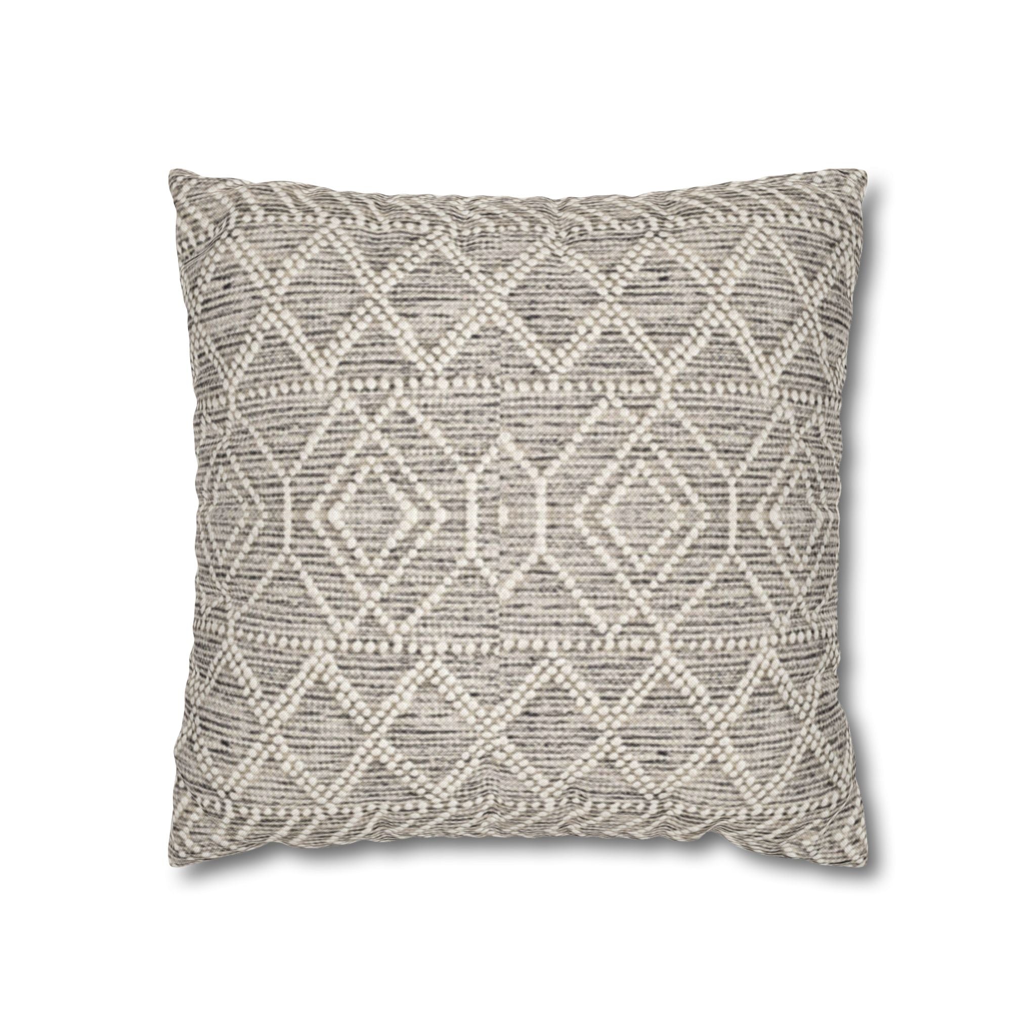 Sand & Stone Diamond Weave Pillow Cover | Farmhouse Heritage Ivory Cushion