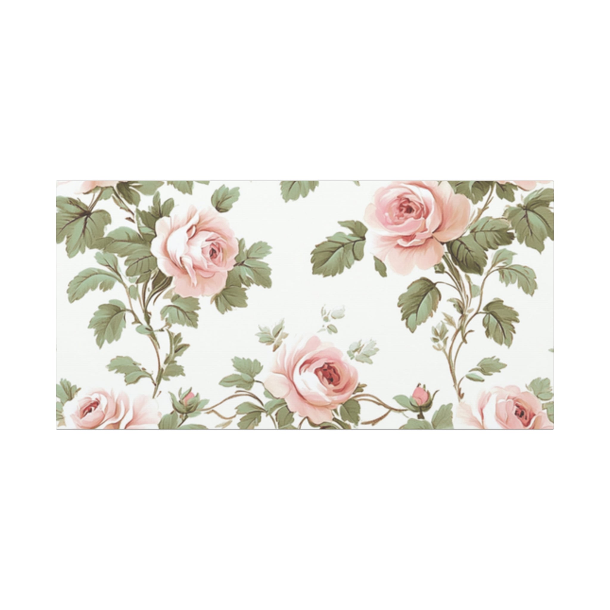 Vintage Pink Rose Matte Canvas Wall Art, Botanical Floral Print, Romantic Cottagecore Home Decor, Stretched 1.25" Canvas
