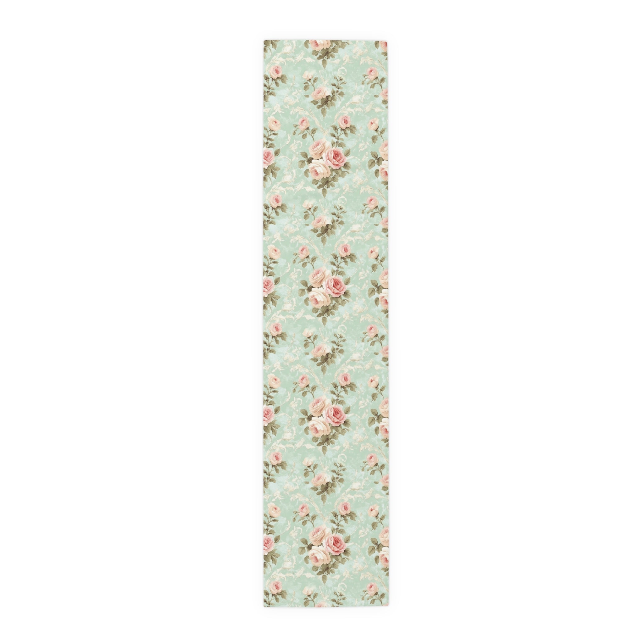 Vintage Pink Rose Pattern Table Runner | Floral Table Runner