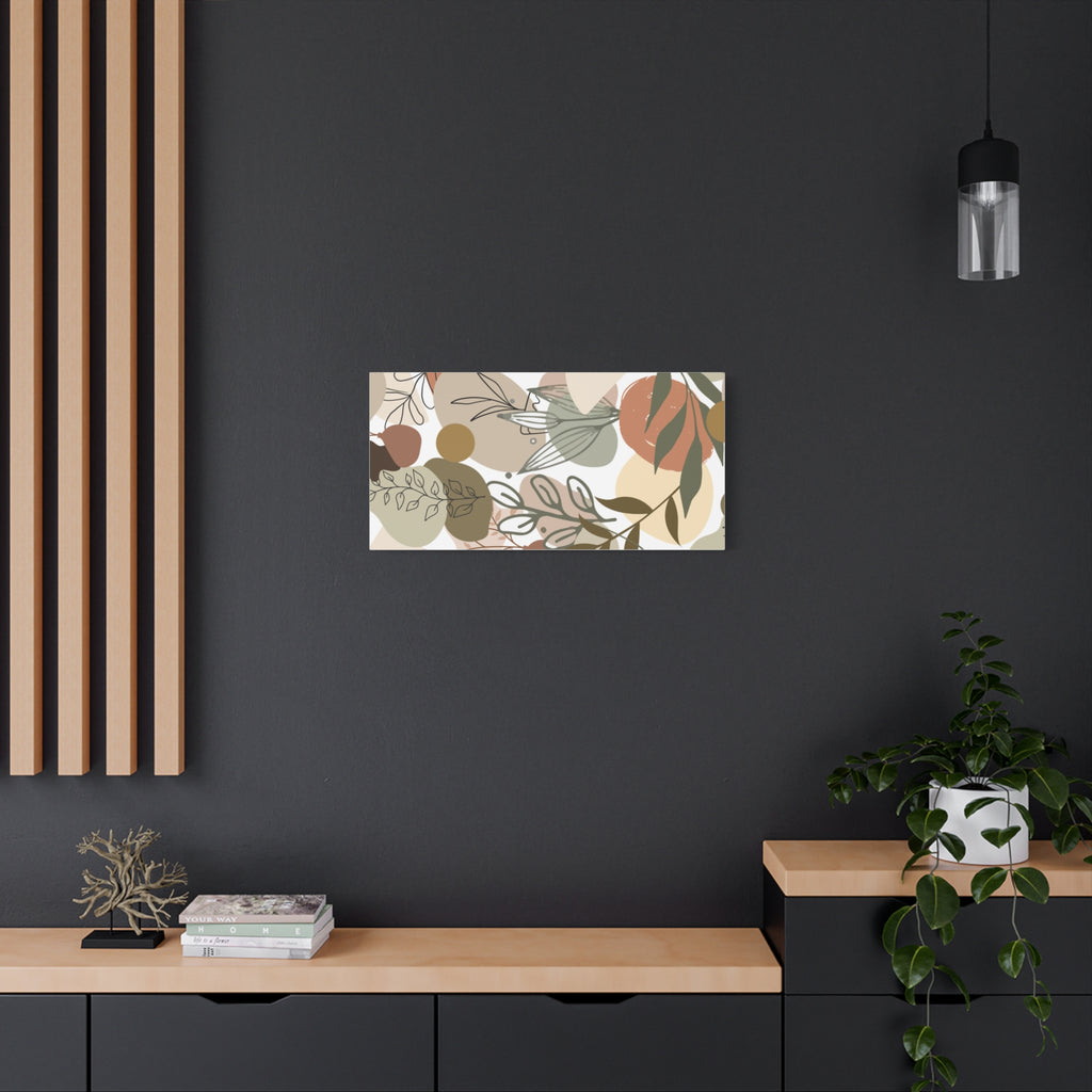 Abstract Modern Botanical Wall Art, Minimalist Line Art Canvas, Neutral Aesthetic Home Decor Print for Living Room or Bedroom, Matte Print, Stretched 1.25" Ready to Hang