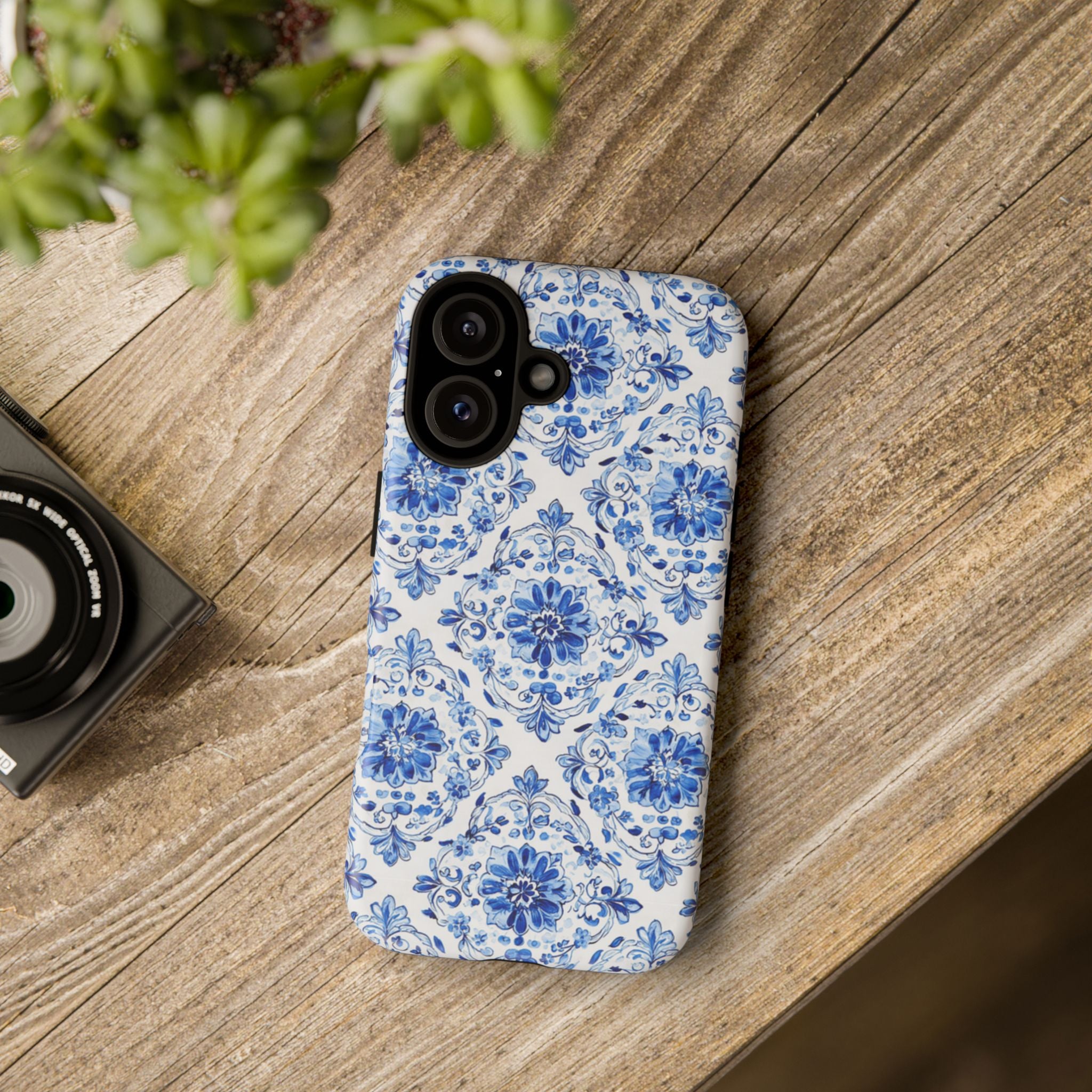 Blue Floral Tile Phone Case | Tough Case