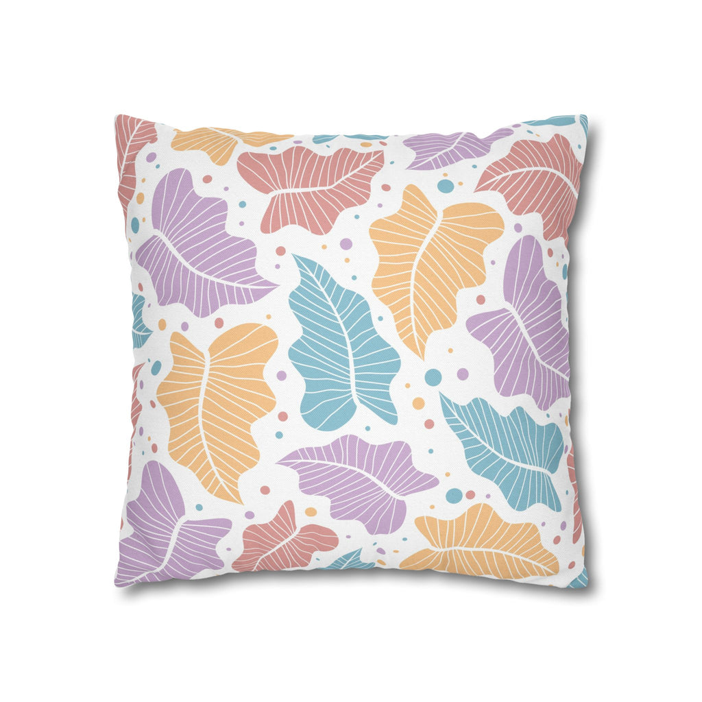 Pastel Leaf Pillow Cover