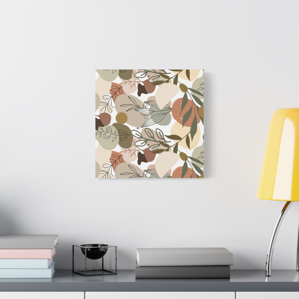 Abstract Modern Botanical Wall Art, Minimalist Line Art Canvas, Neutral Aesthetic Home Decor Print for Living Room or Bedroom, Matte Print, Stretched 1.25" Ready to Hang