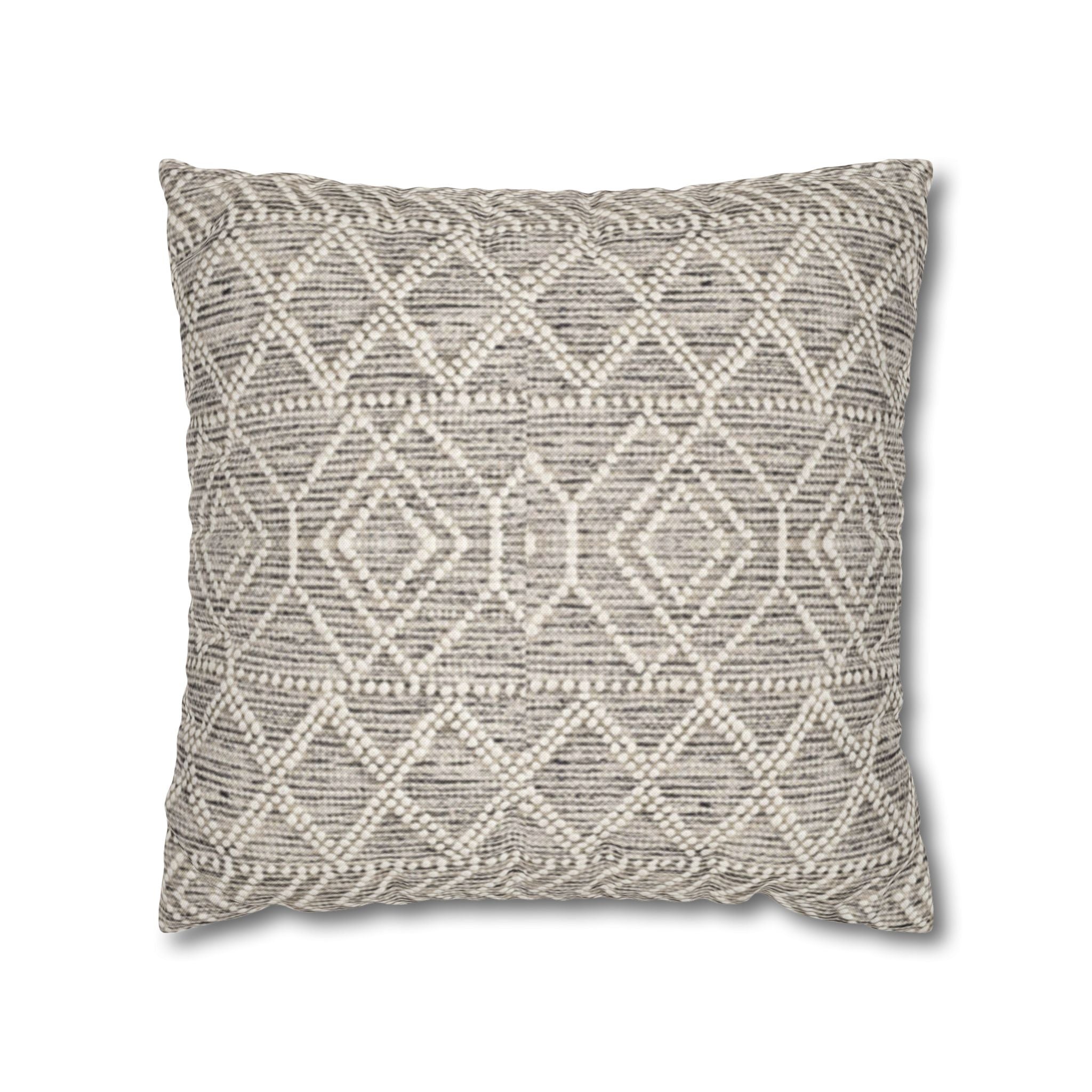 Sand & Stone Diamond Weave Pillow Cover | Farmhouse Heritage Ivory Cushion