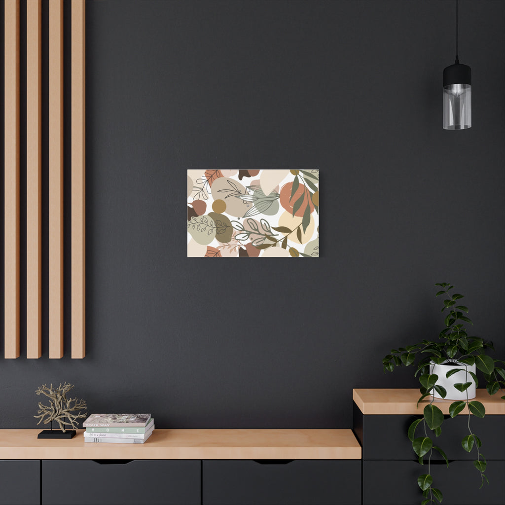 Abstract Modern Botanical Wall Art, Minimalist Line Art Canvas, Neutral Aesthetic Home Decor Print for Living Room or Bedroom, Matte Print, Stretched 1.25" Ready to Hang