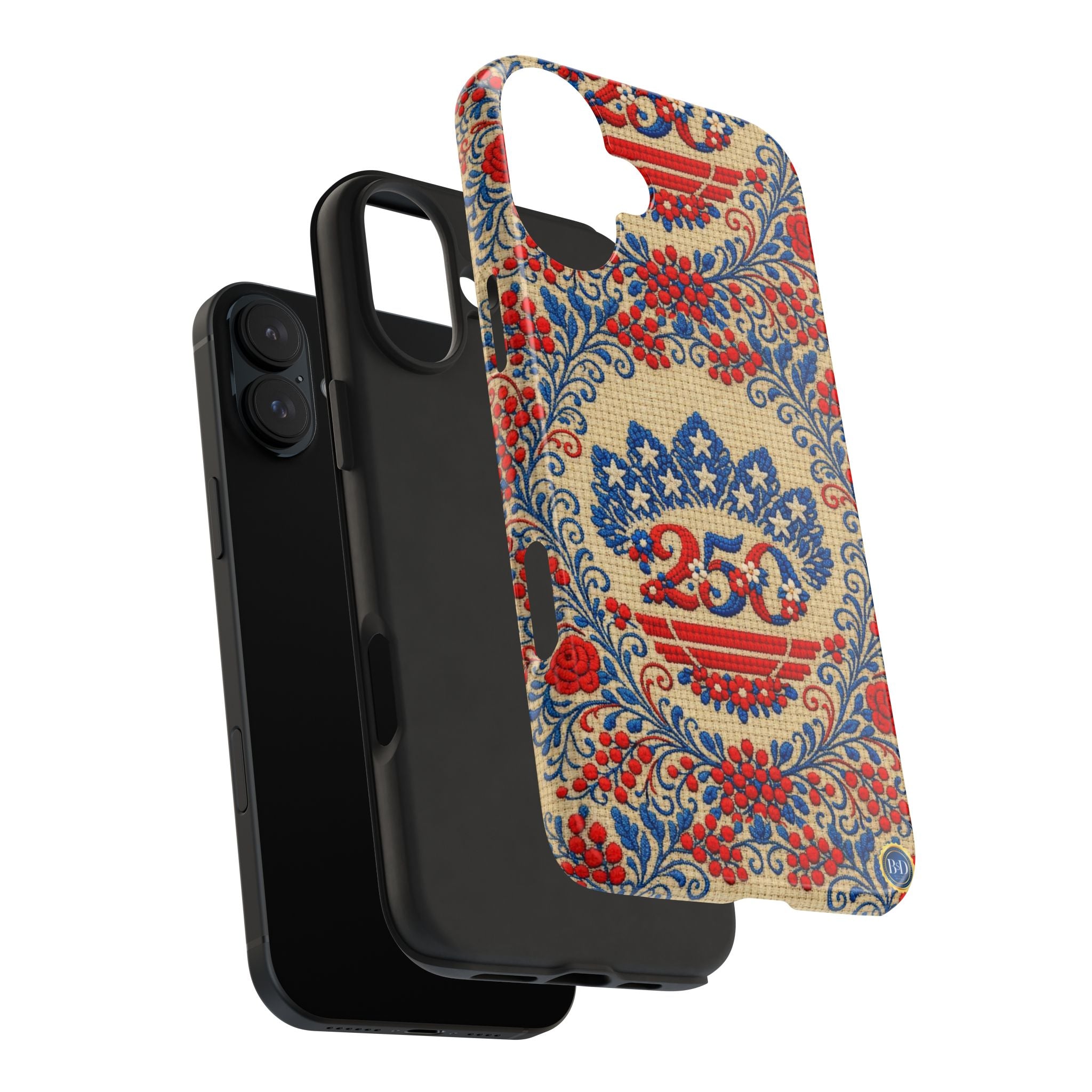 BLUESKYDEZIGN | Freedom's Garden 250 Phone Case | Vintage Americana Floral iPhone Cover | Patriotic 4th of July Gift