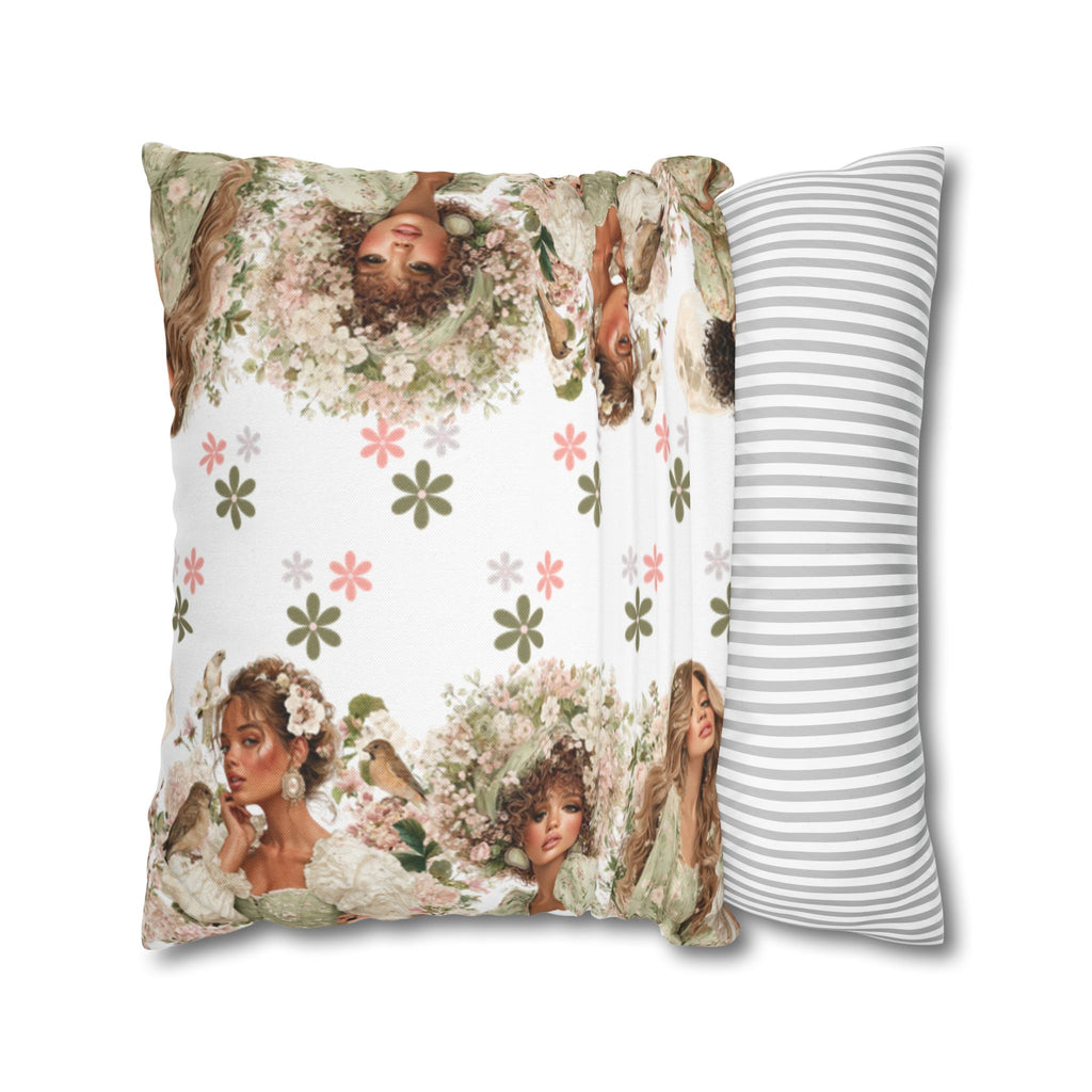 Afrocentric Floral Pillowcase 1piece, Artistic Women Illustration Cushion Covers, 4 Sizes, Modern Boho Throw Pillow Case, Art Decor