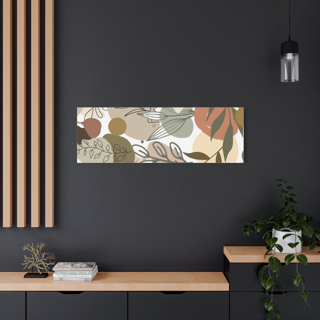 Abstract Modern Botanical Wall Art, Minimalist Line Art Canvas, Neutral Aesthetic Home Decor Print for Living Room or Bedroom, Matte Print, Stretched 1.25" Ready to Hang
