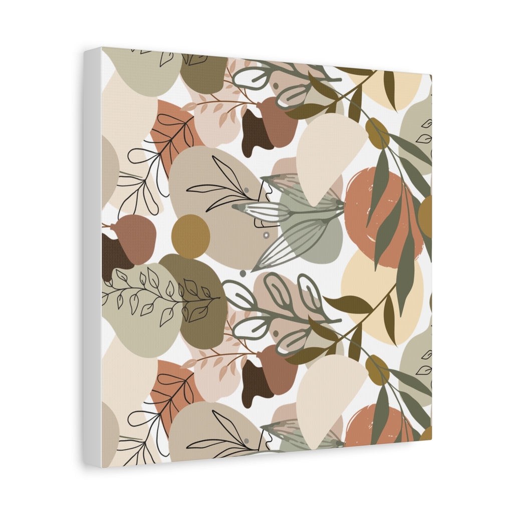 Abstract Modern Botanical Wall Art, Minimalist Line Art Canvas, Neutral Aesthetic Home Decor Print for Living Room or Bedroom, Matte Print, Stretched 1.25" Ready to Hang