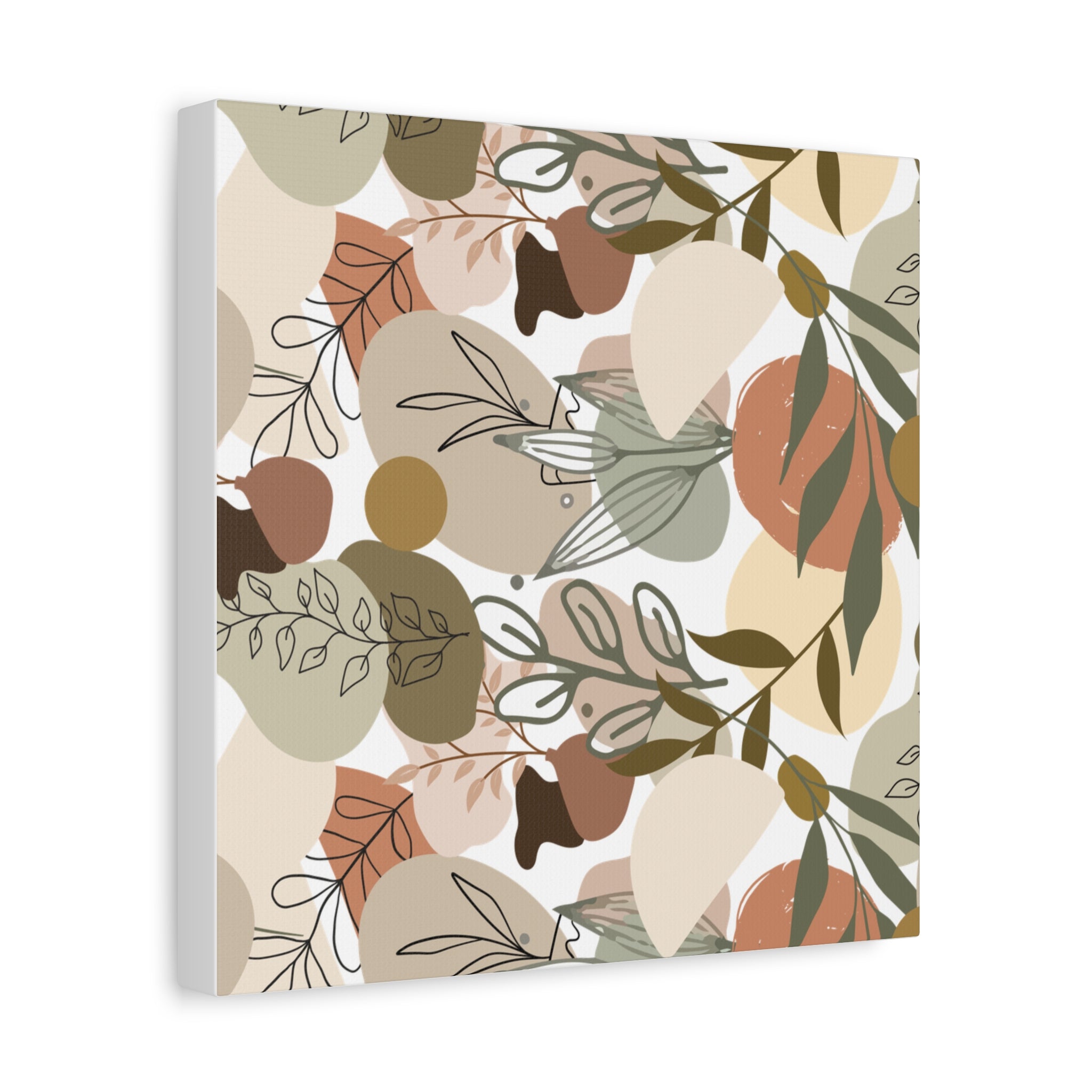 Abstract Modern Botanical Wall Art, Minimalist Line Art Canvas, Neutral Aesthetic Home Decor Print for Living Room or Bedroom, Matte Print, Stretched 1.25" Ready to Hang