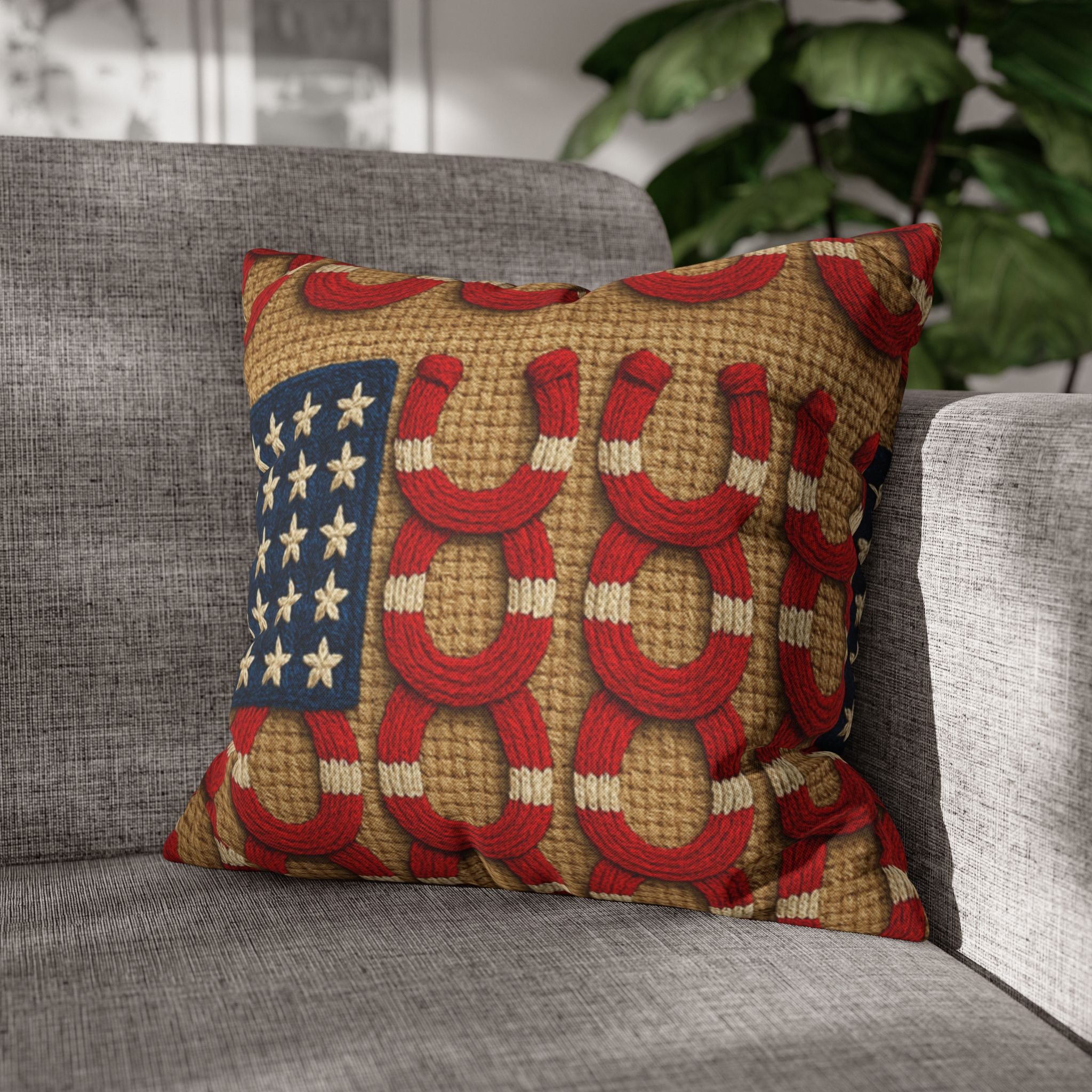 Rooted Knot Throw Pillow Case | Patriotic Farmhouse Americana Decor | 4 Sizes